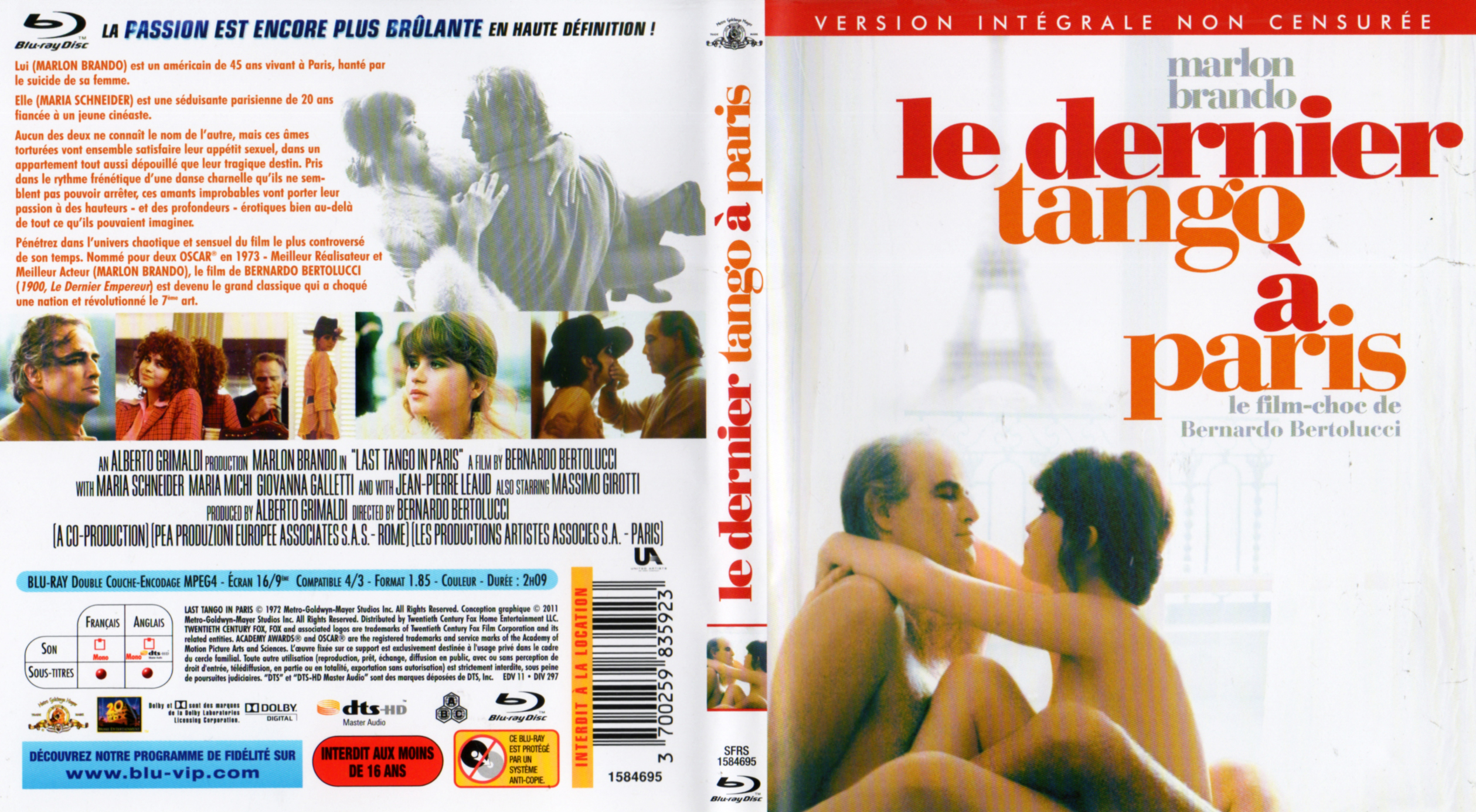 Jaquette DVD Le dernier tango  Paris (BLU-RAY)