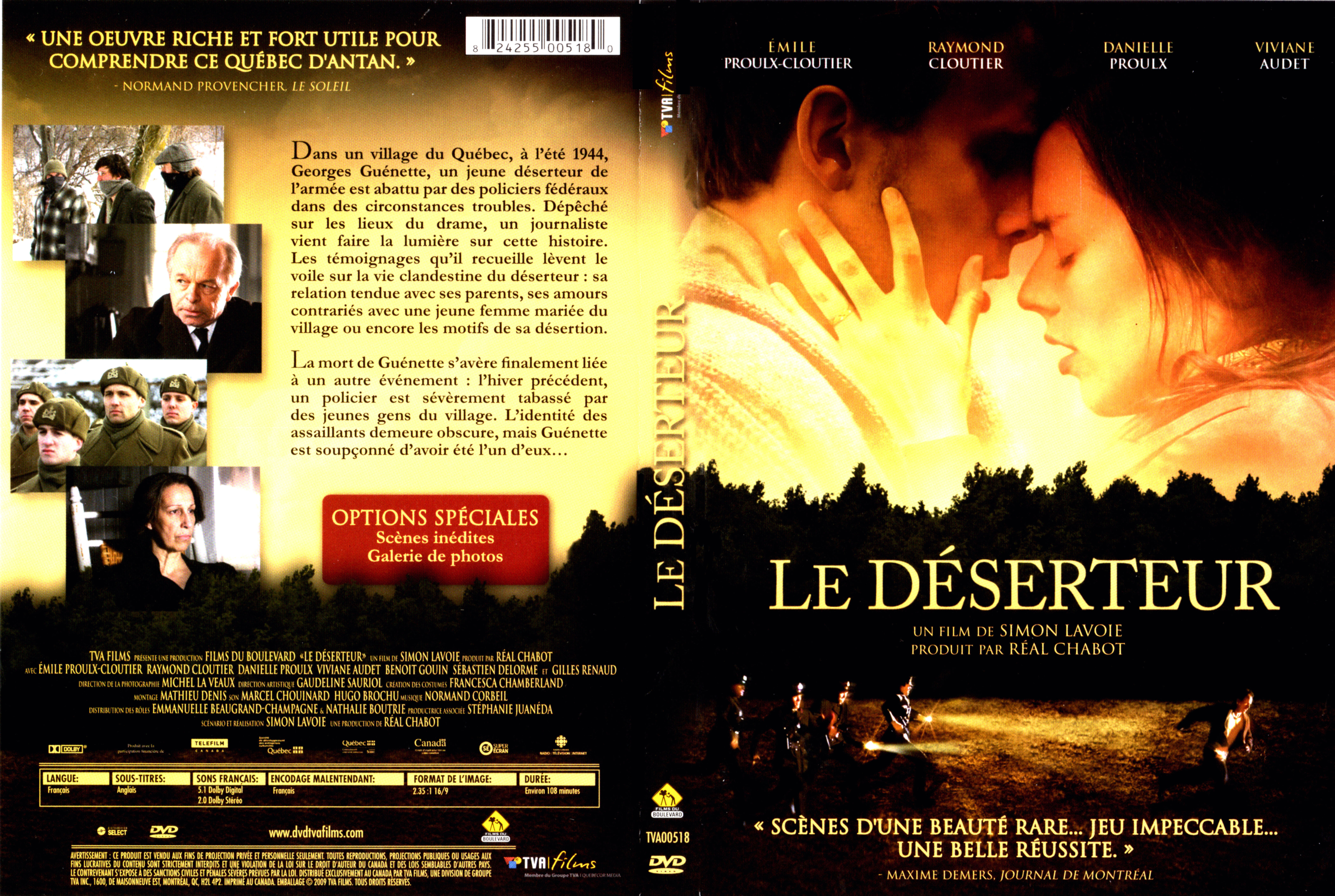 Jaquette DVD Le deserteur (Canadienne)