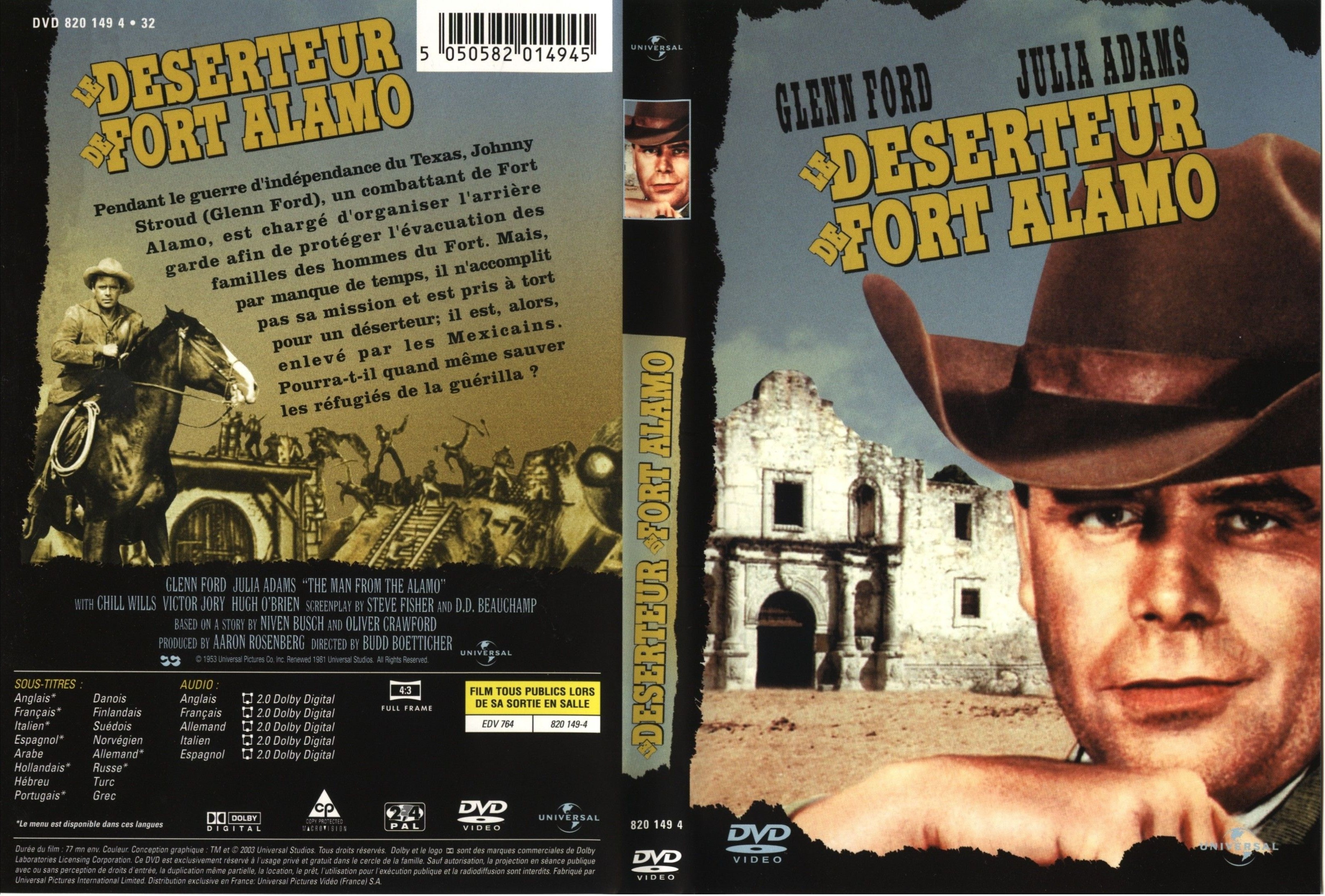 Jaquette DVD Le dserteur de Fort Alamo