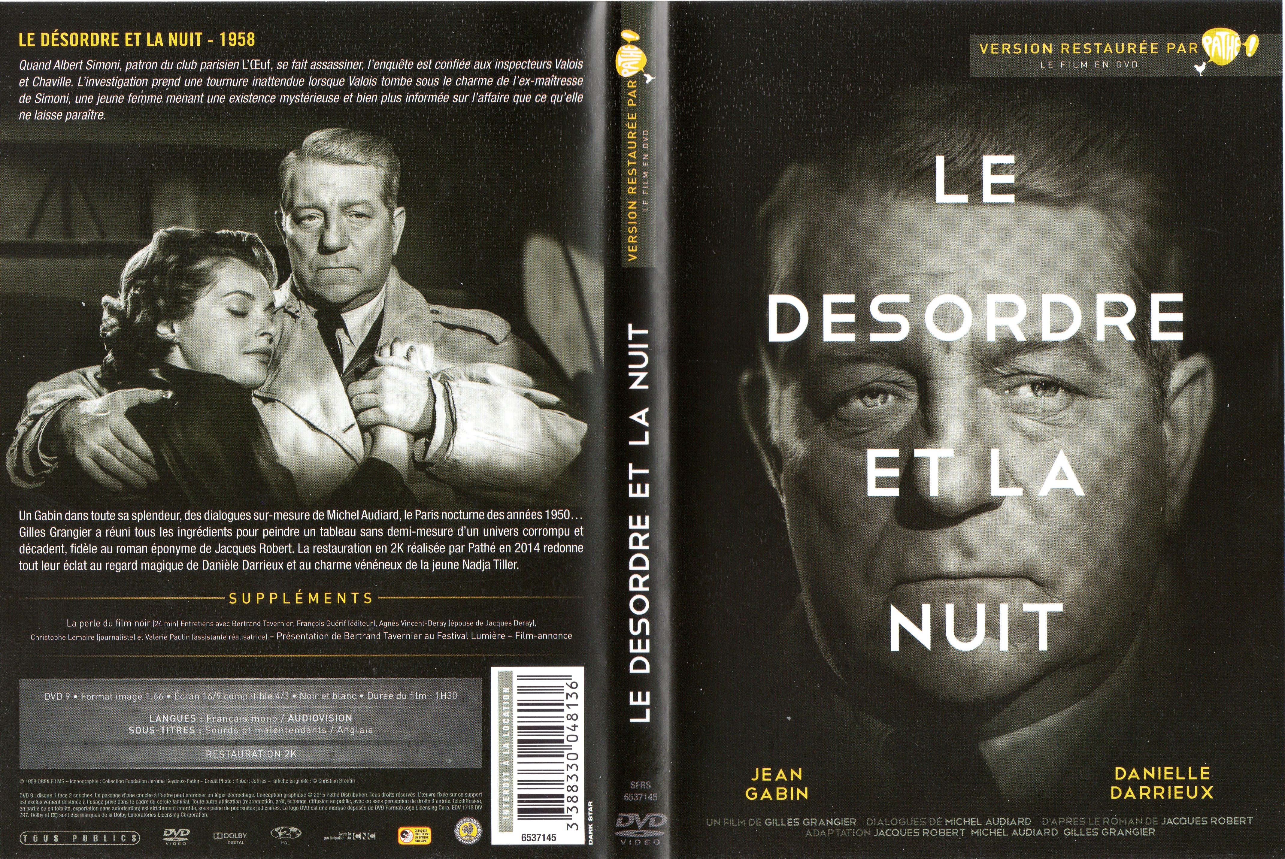 Jaquette DVD Le dsordre et la nuit v3