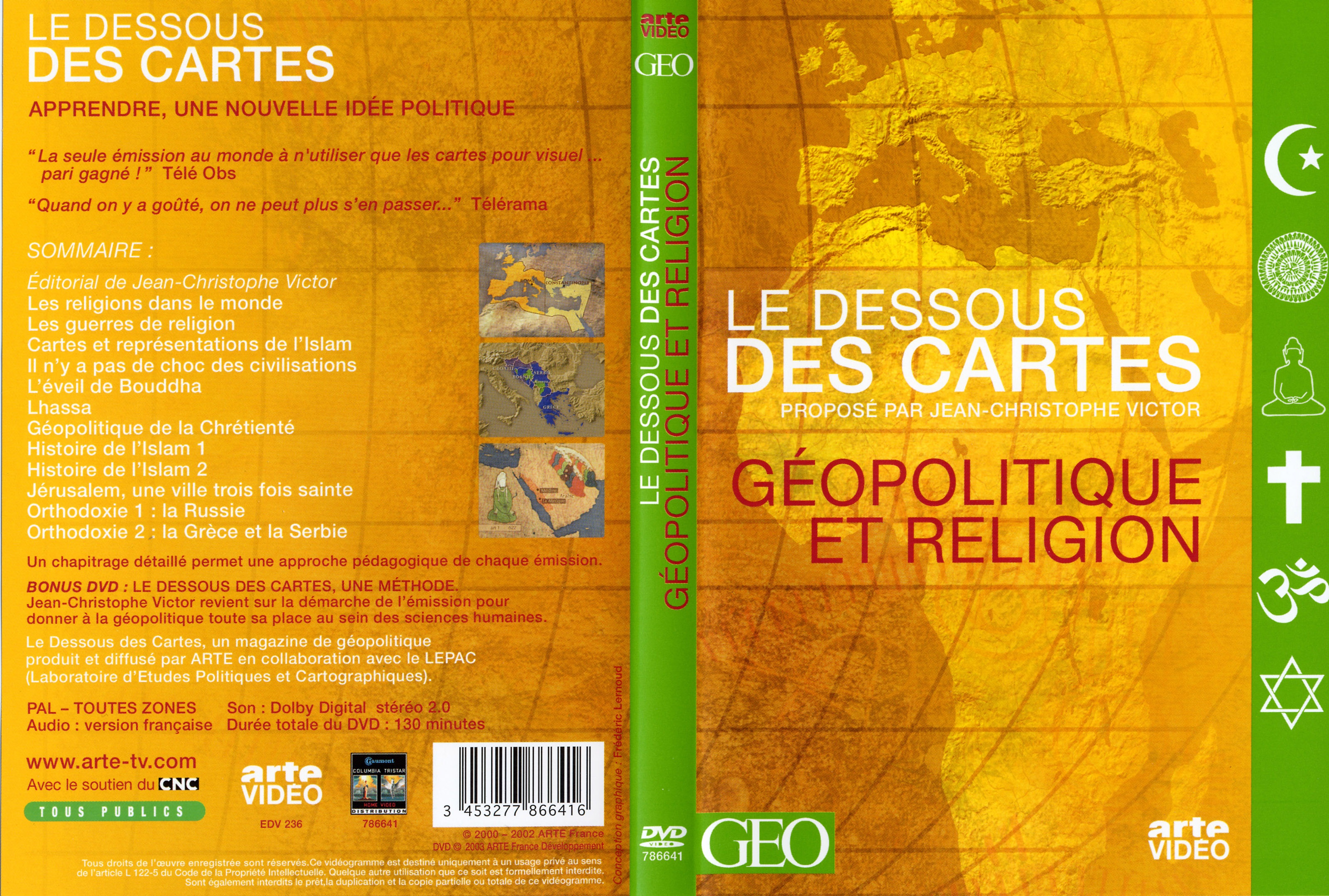 Jaquette DVD Le dessous des cartes - gopolitique et religion