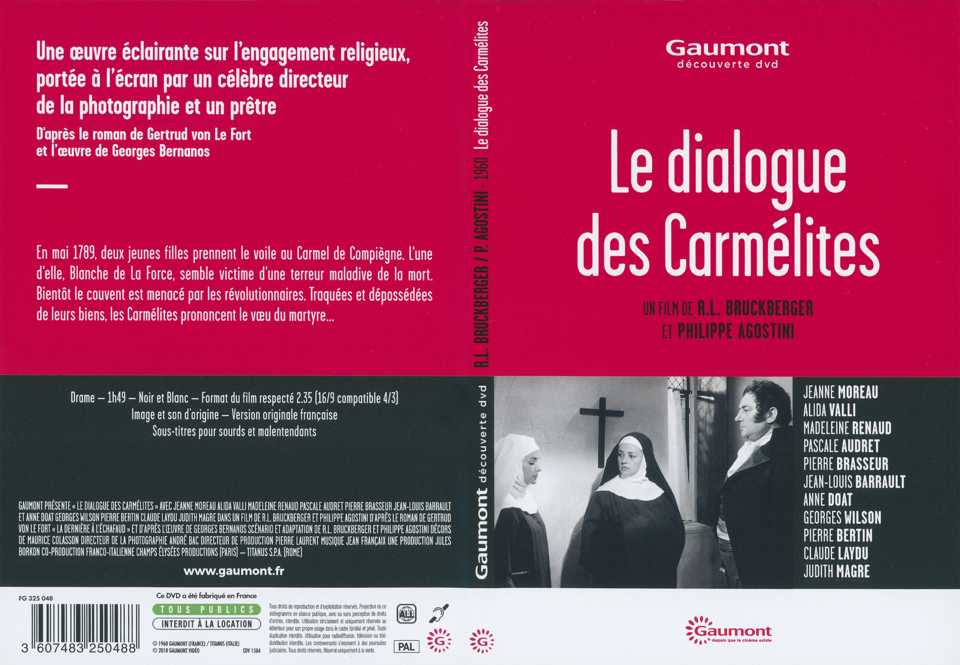 Jaquette DVD Le dialogue des Carmelites - SLIM