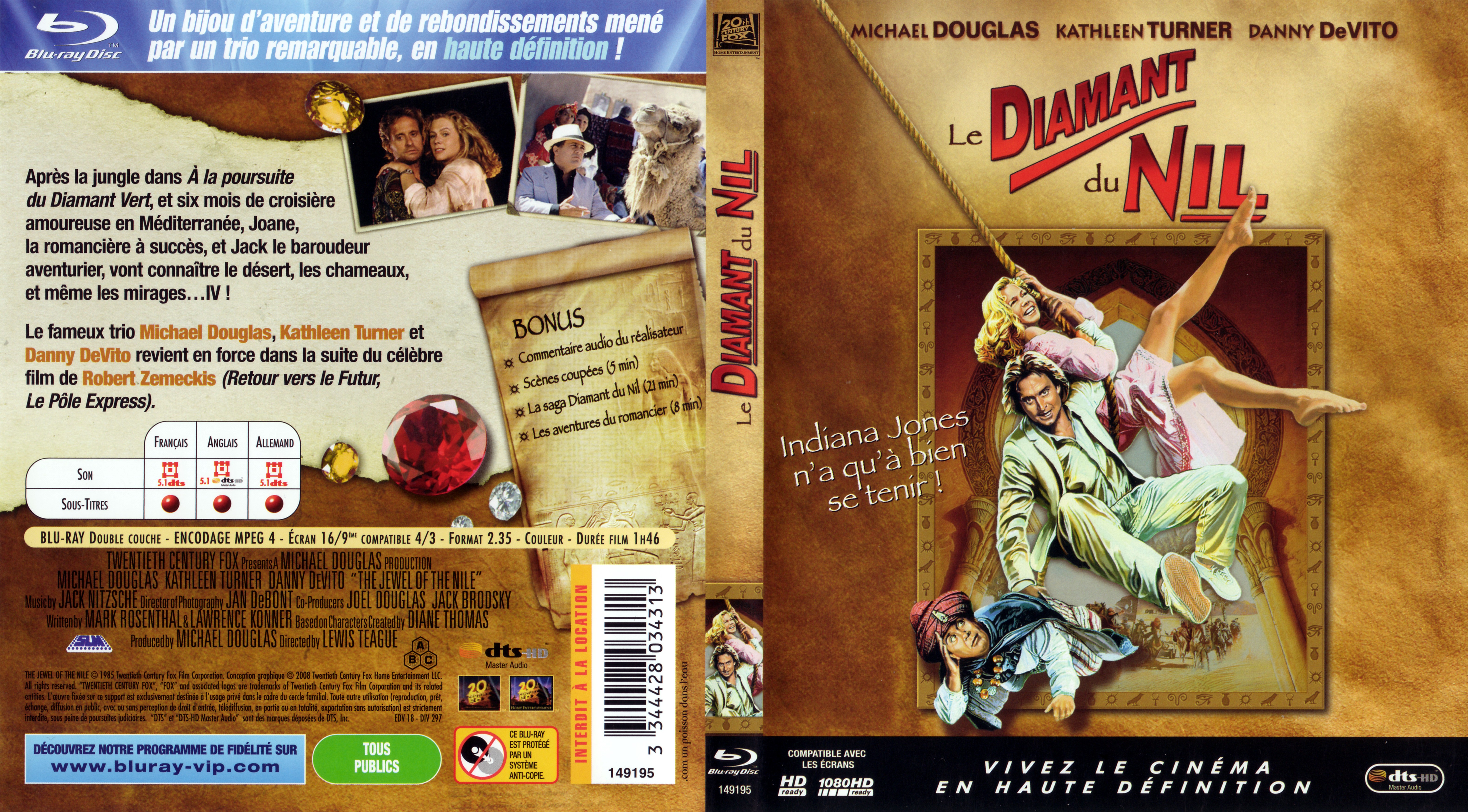 Jaquette DVD Le diamant du Nil (BLU-RAY)