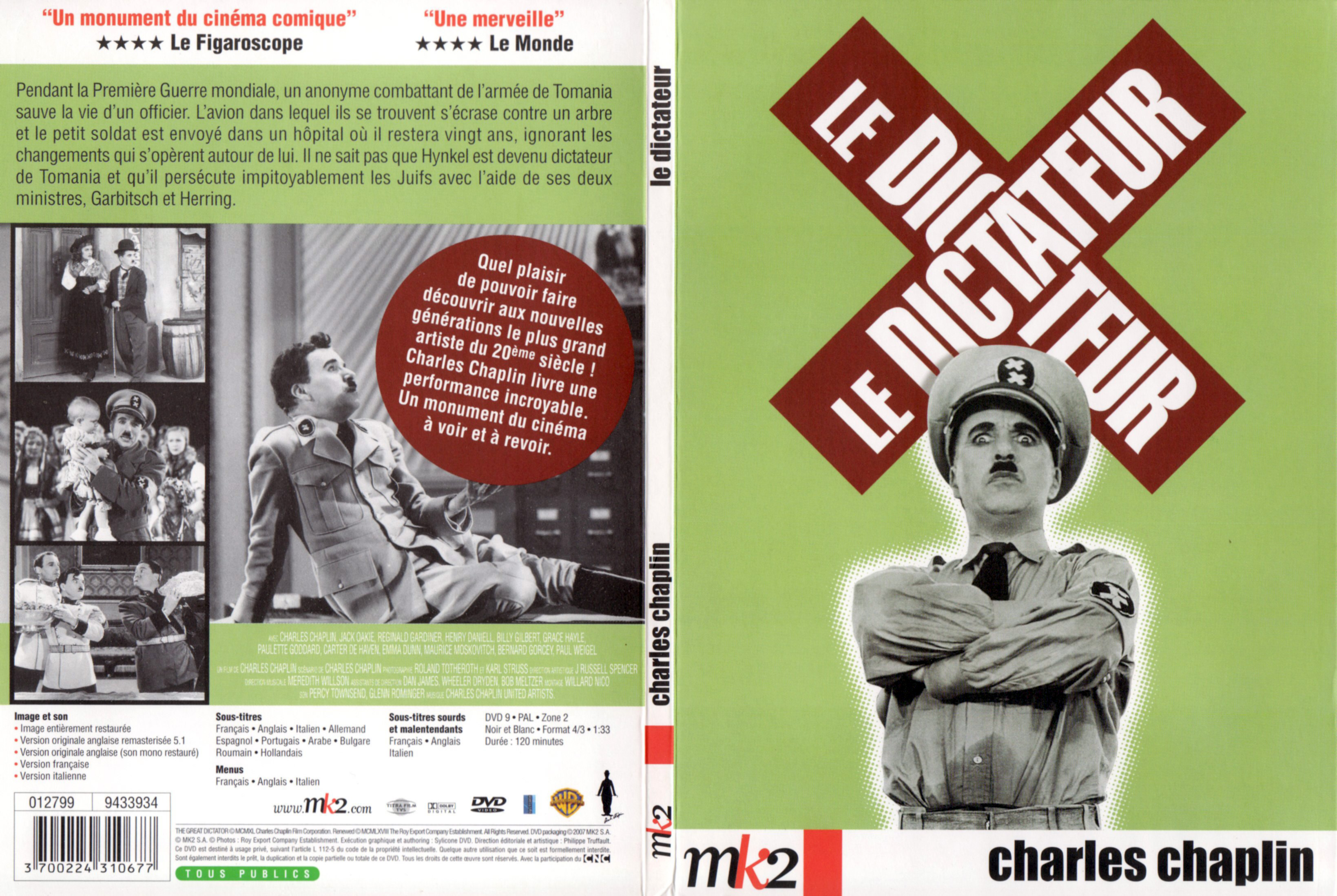 Jaquette DVD Le dictateur v2