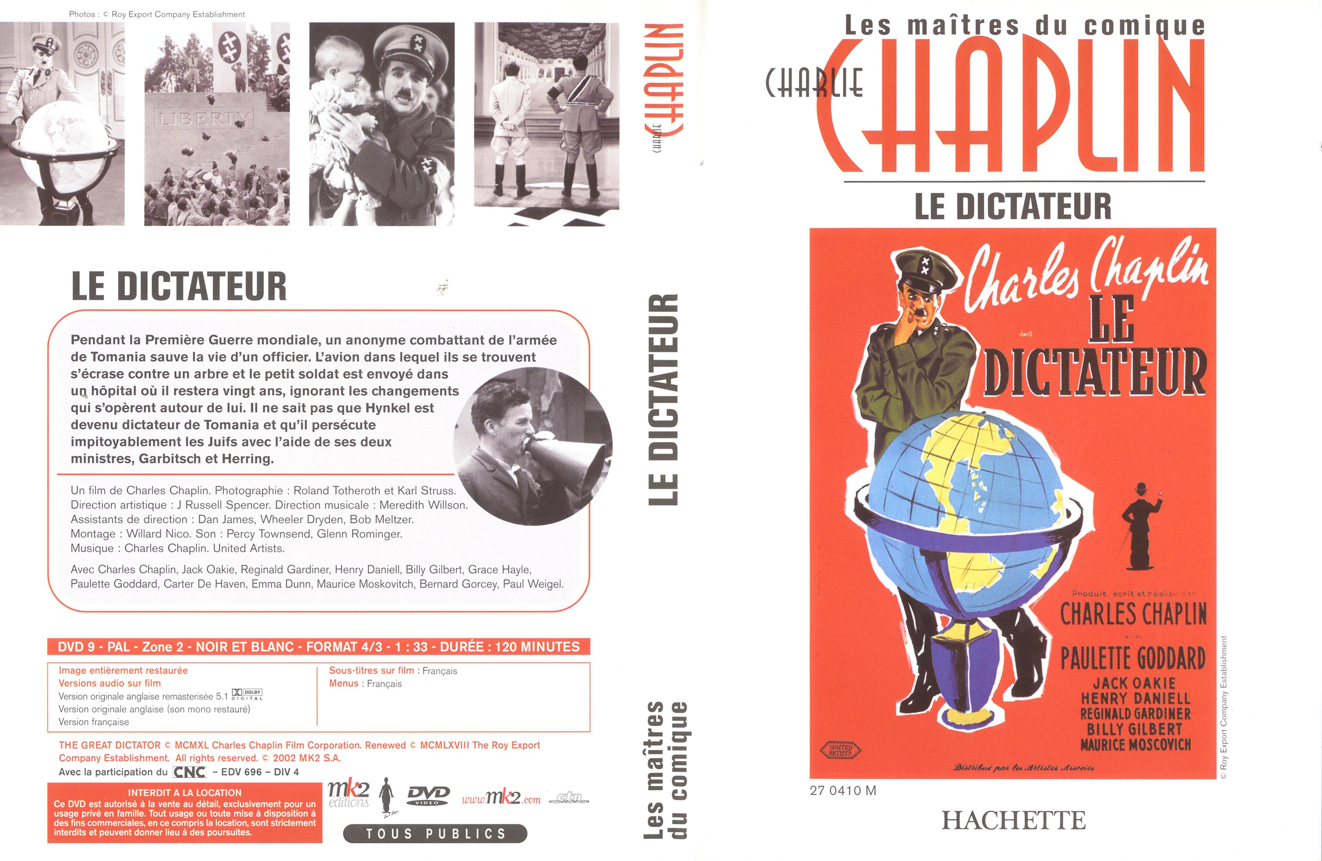 Jaquette DVD Le dictateur v3