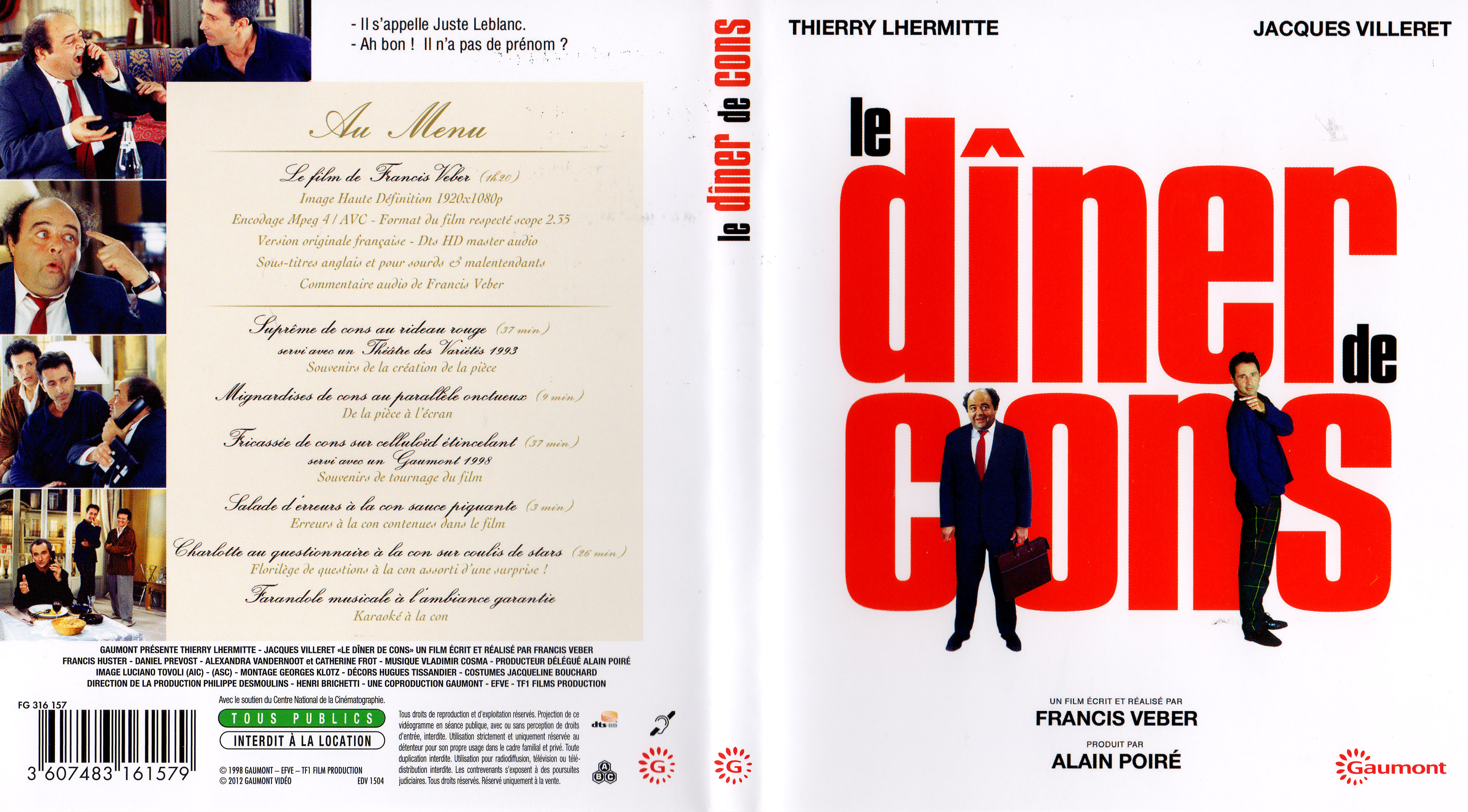 Jaquette DVD Le diner de cons (BLU-RAY) v2