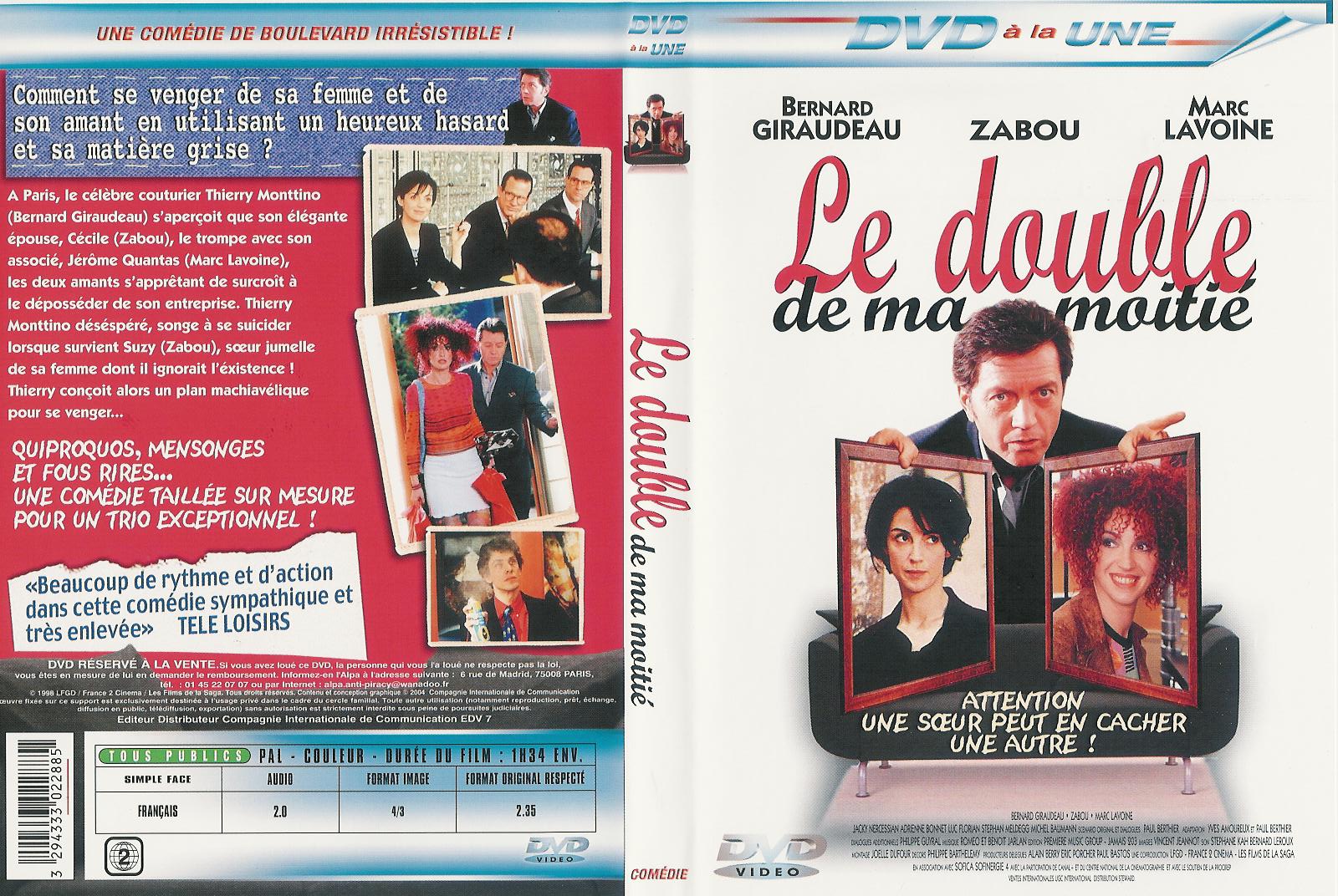 Jaquette DVD Le double de ma moitie