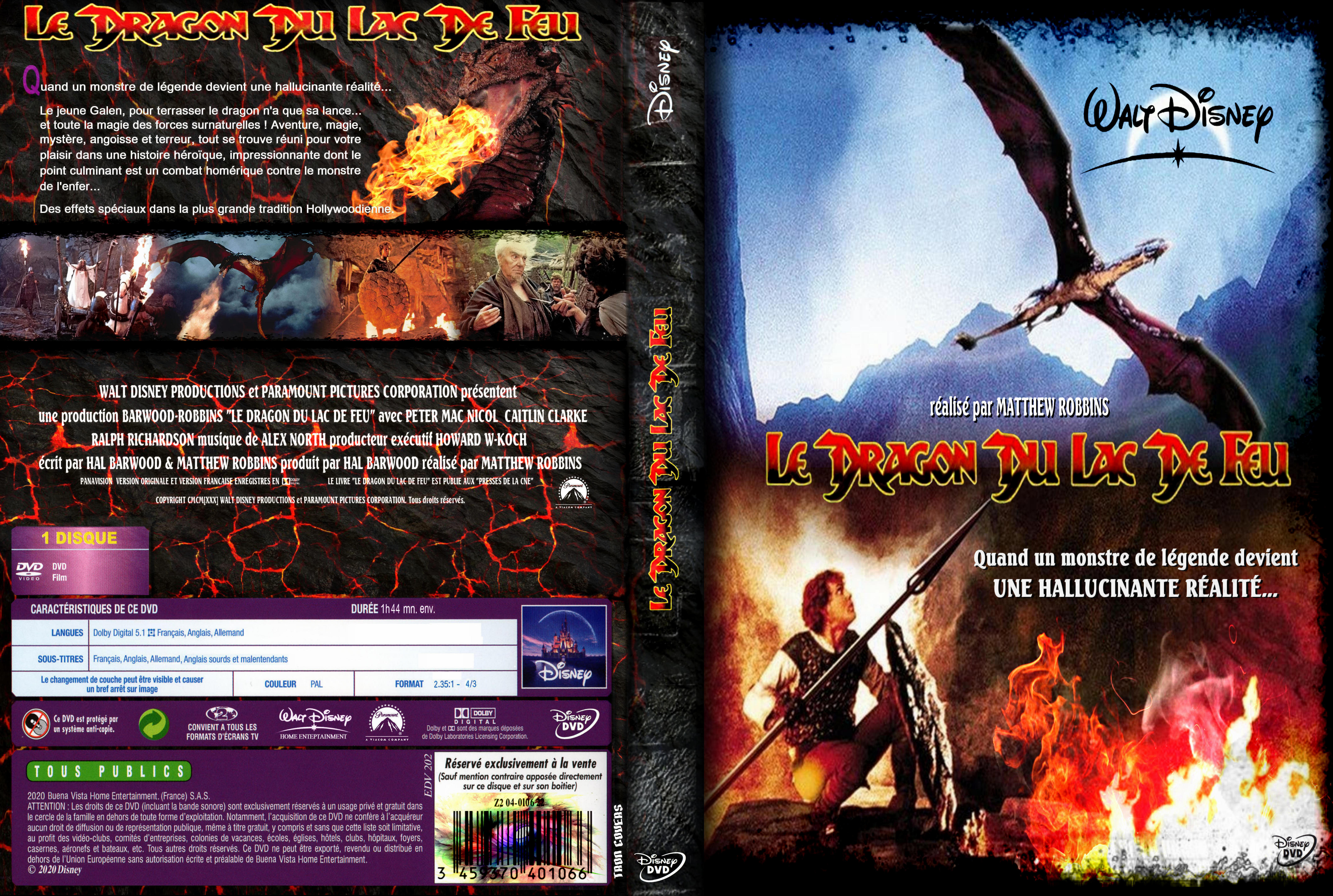 Jaquette DVD Le dragon du lac de feu custom