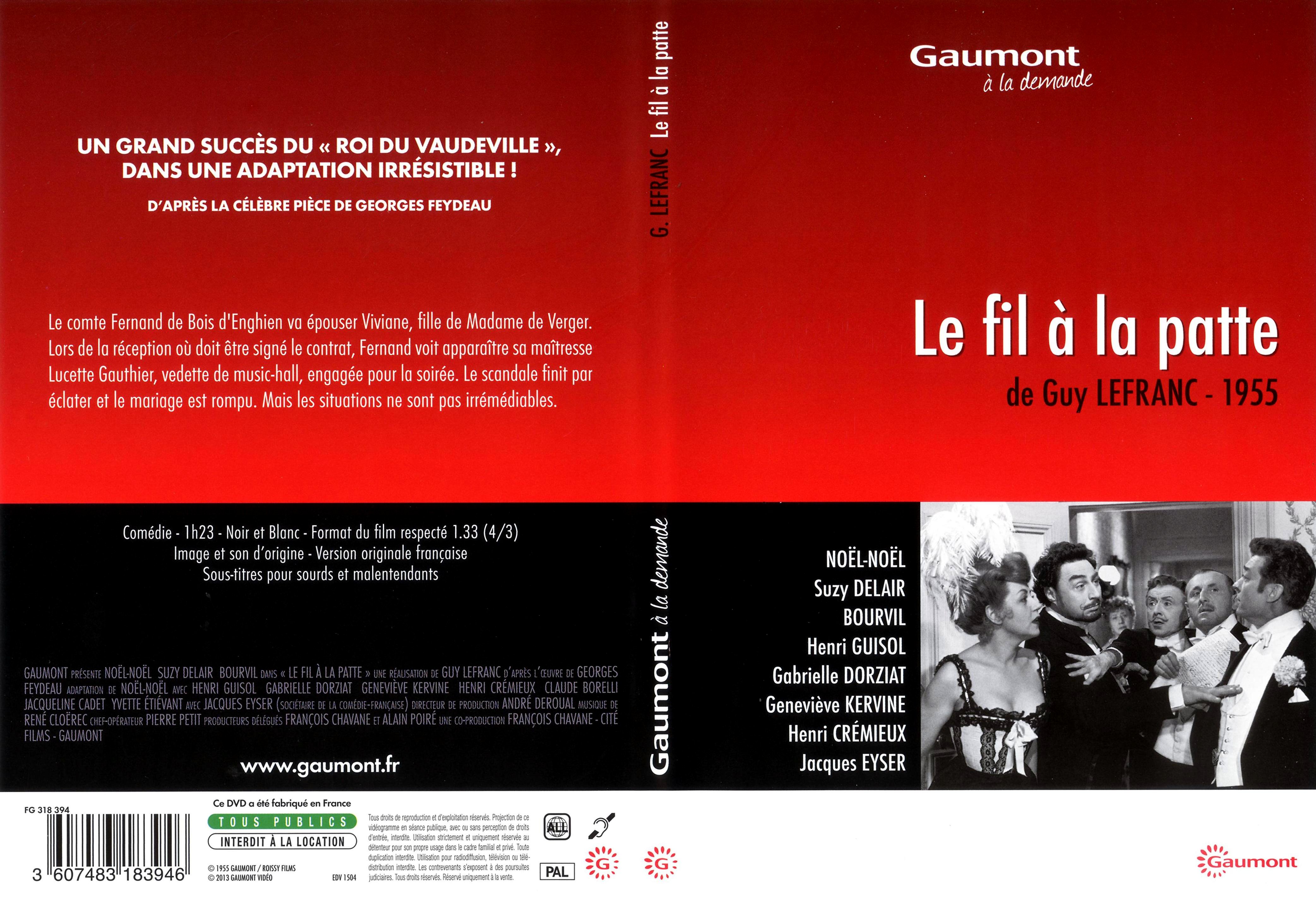 Jaquette DVD Le fil  la patte (1955)