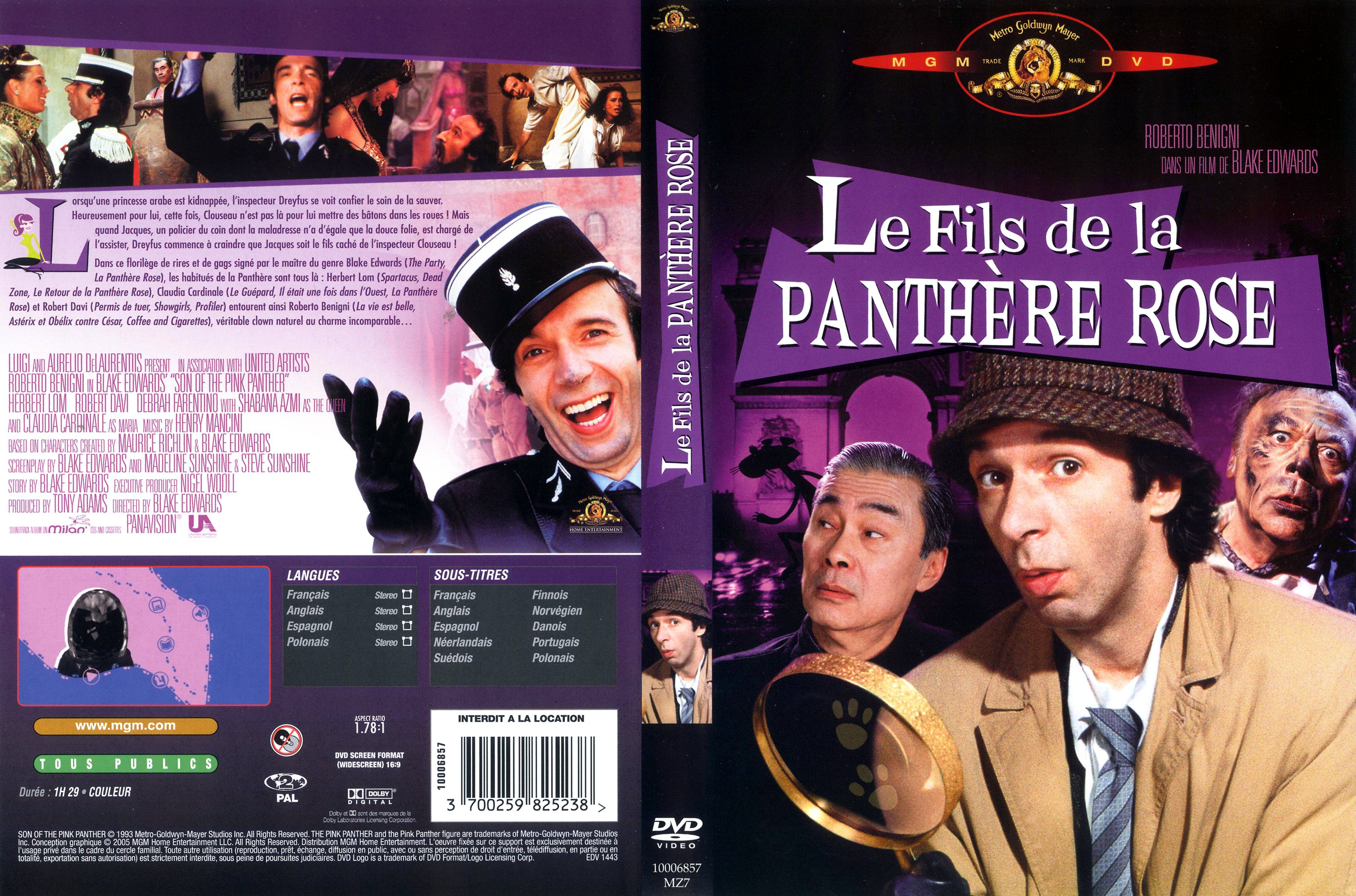 Jaquette DVD Le fils de la panthre rose v2