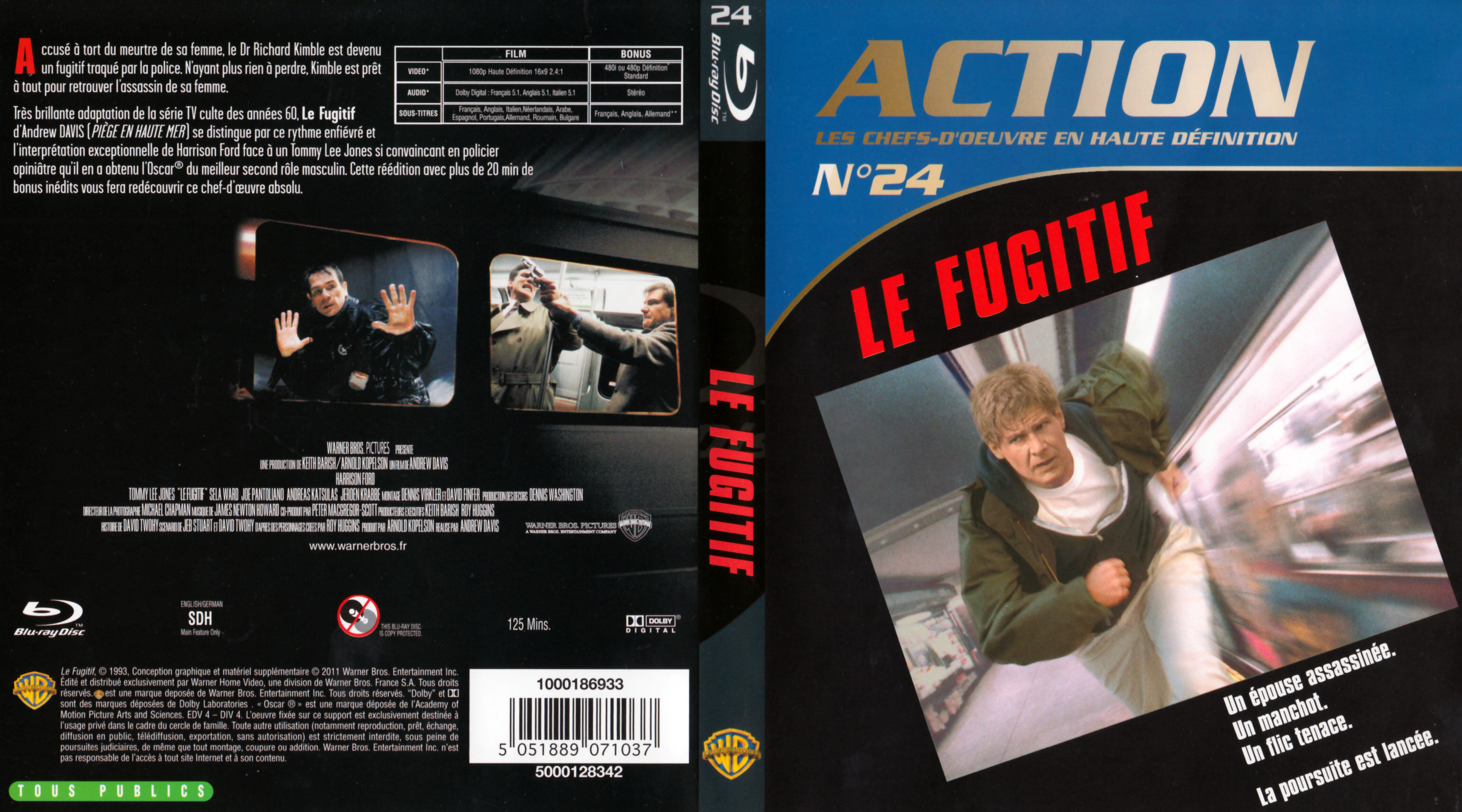 Jaquette DVD Le fugitif (BLU-RAY) v2