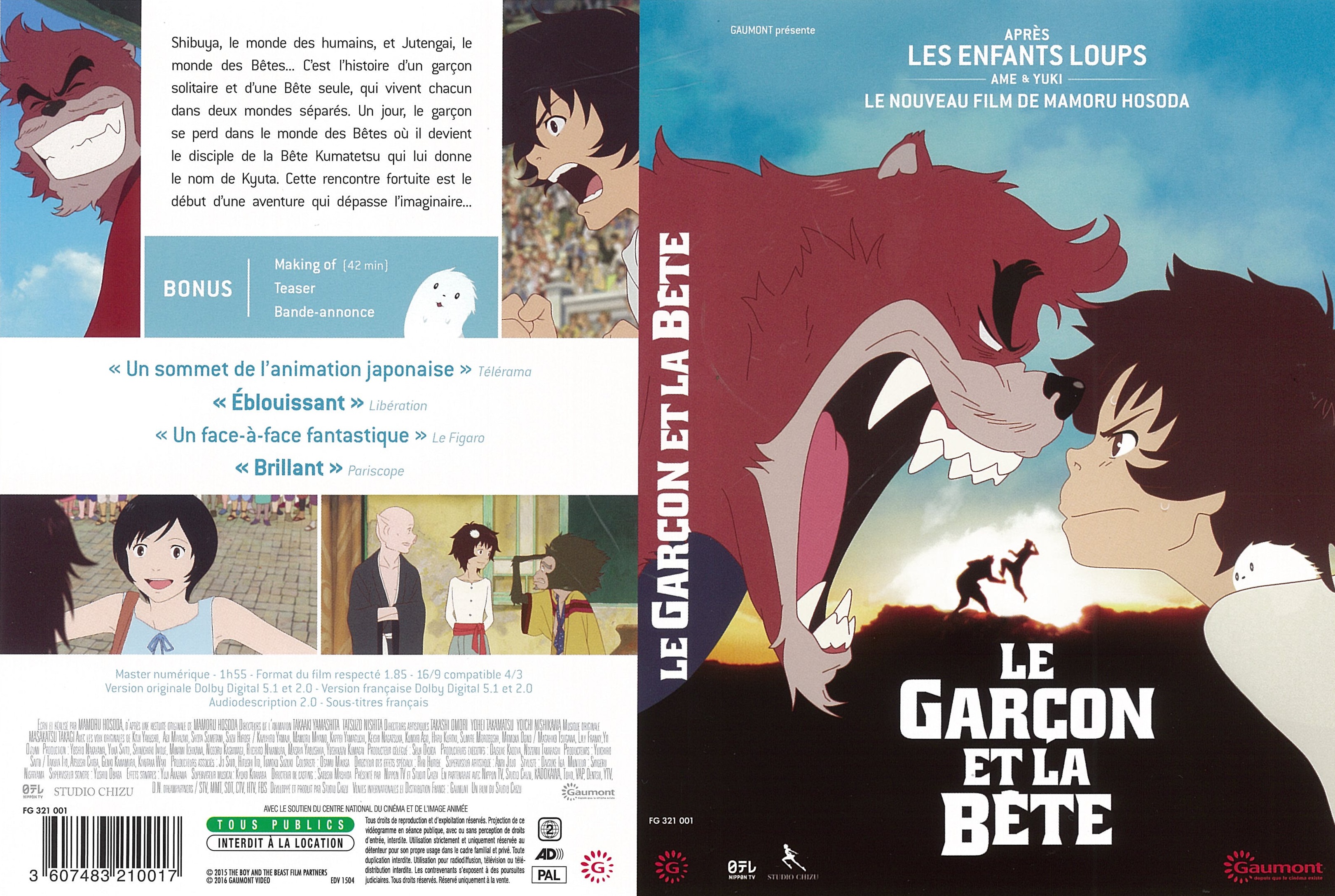 Jaquette DVD Le garcon et la bte