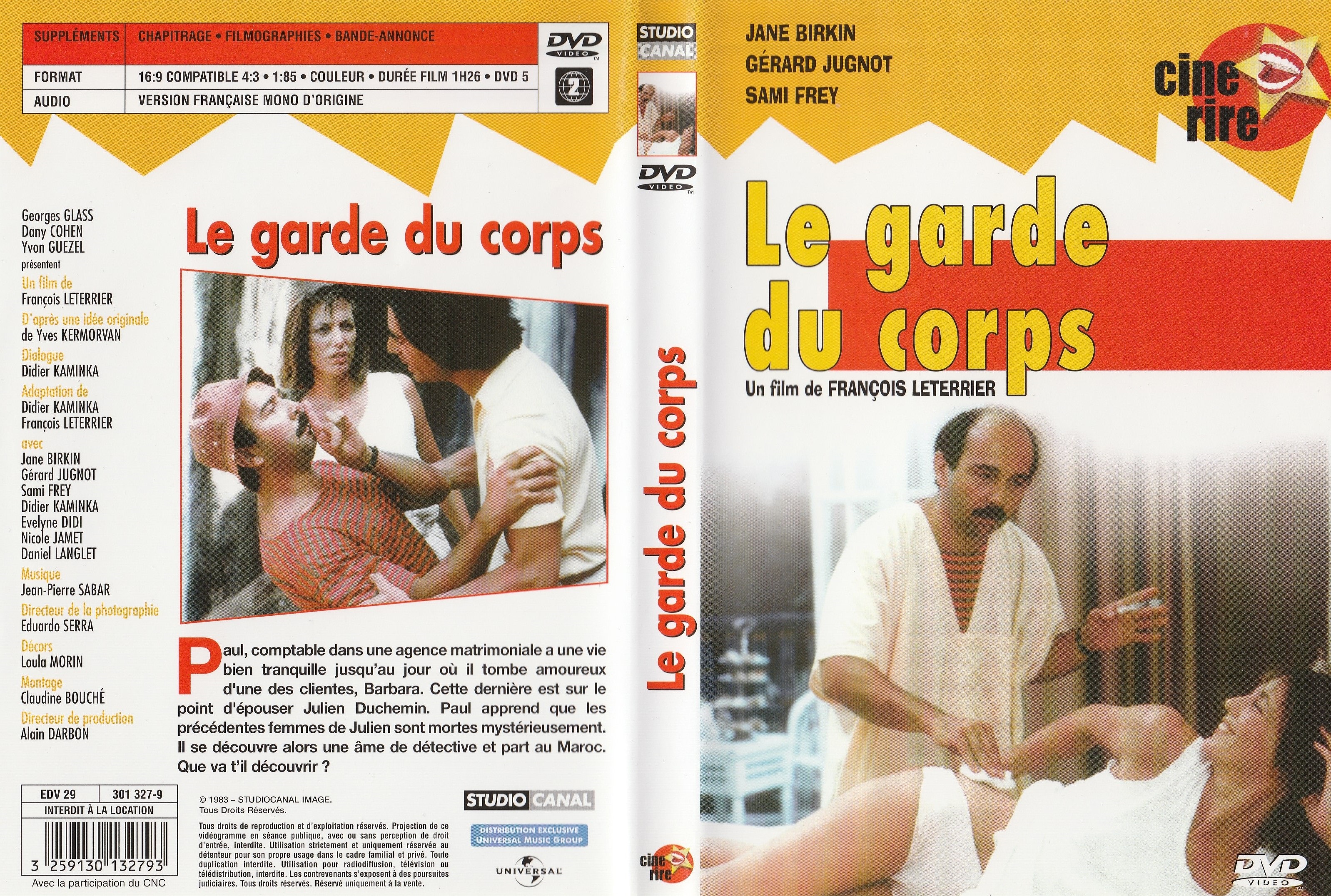Jaquette DVD Le garde du corps (1983)