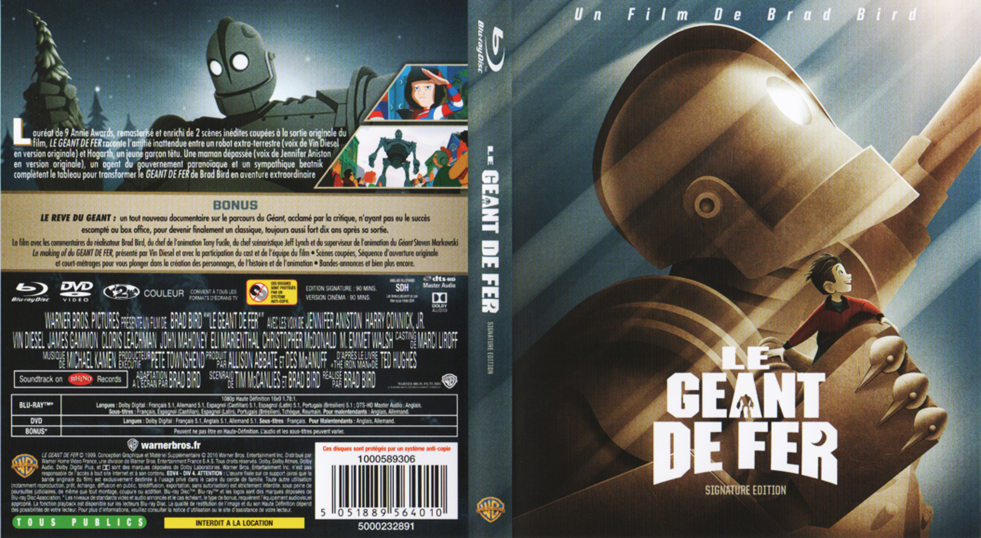 Jaquette DVD Le geant de fer (BLU-RAY)