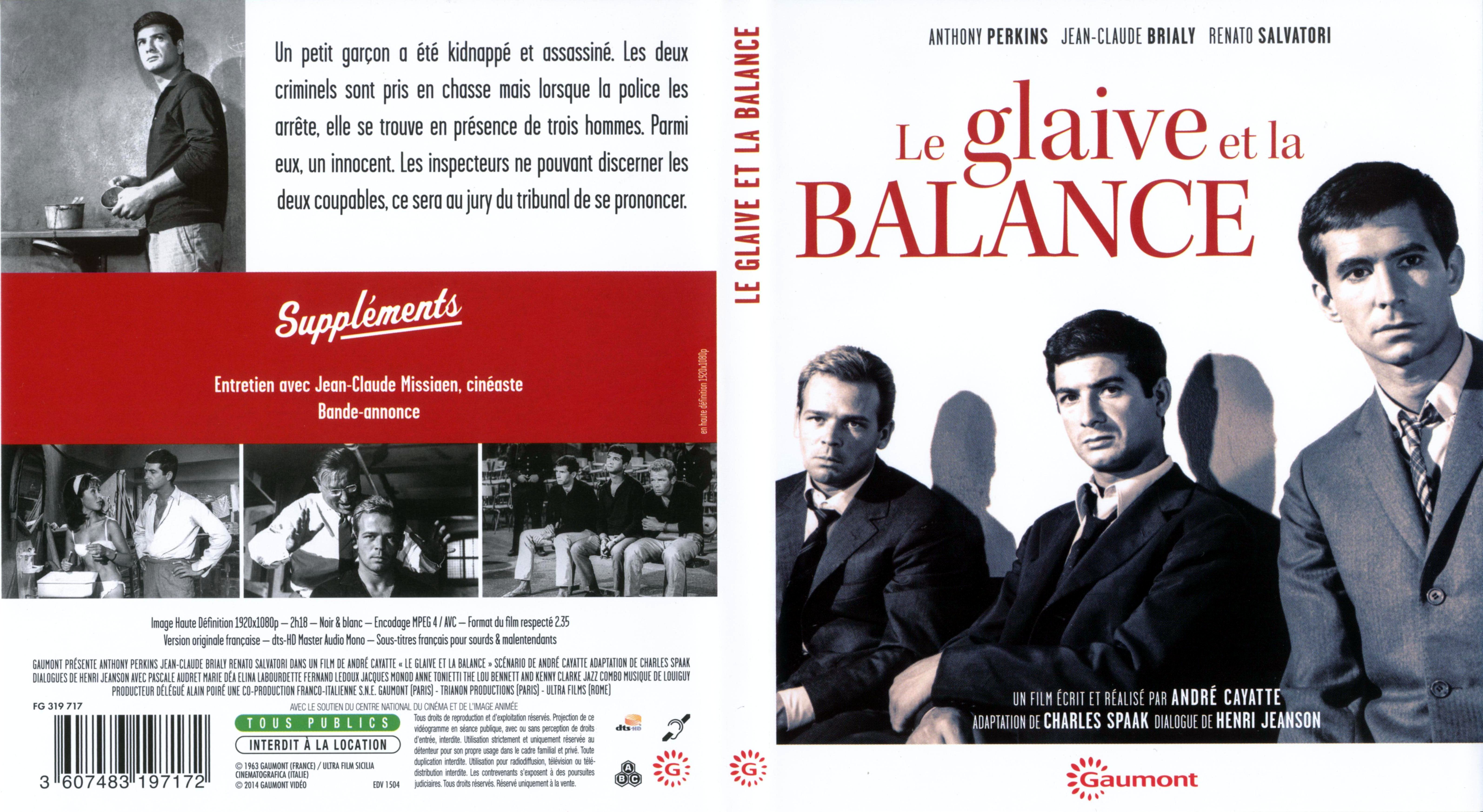 Jaquette DVD Le glaive et la balance (BLU-RAY)