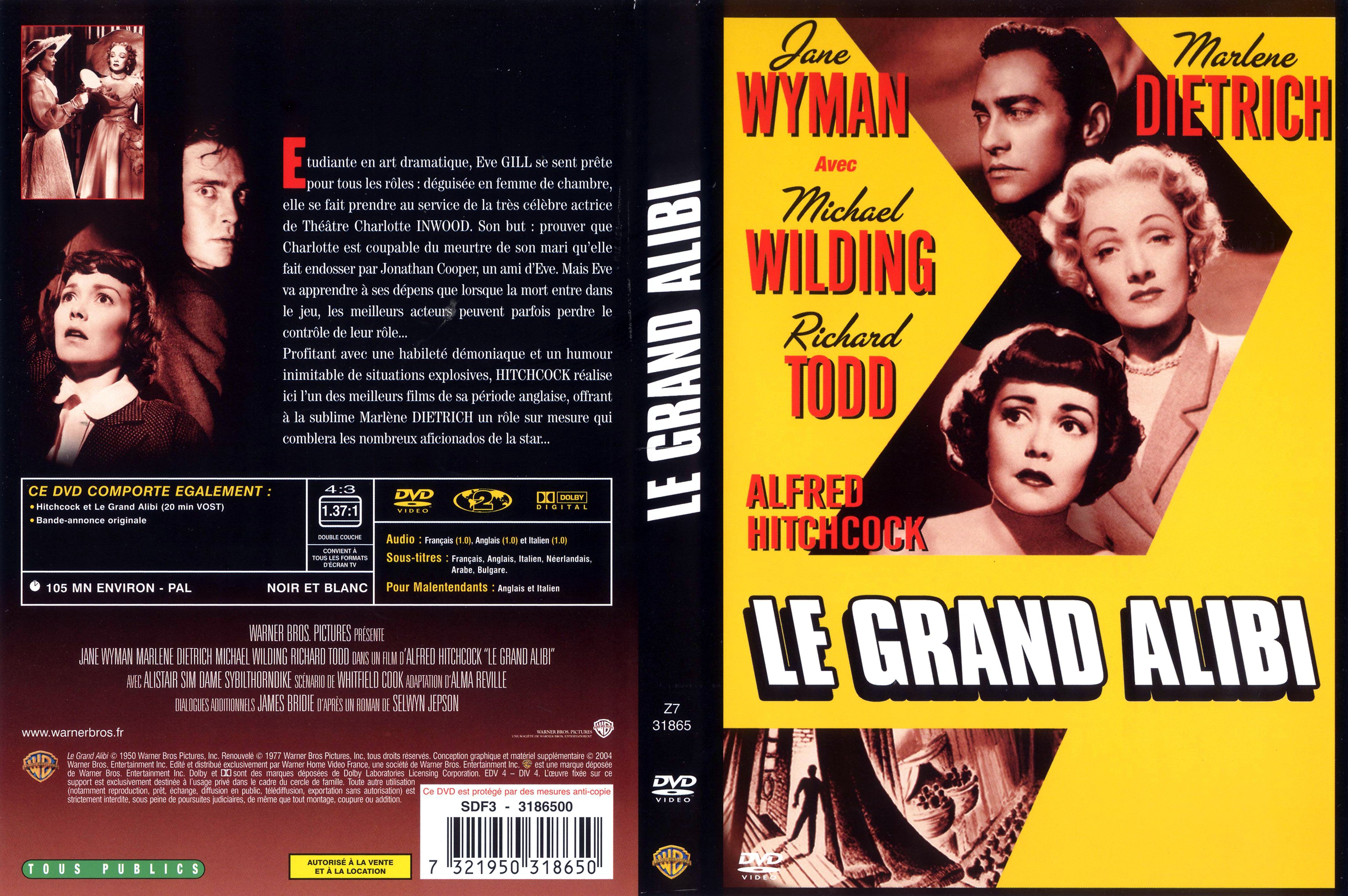 Jaquette DVD Le grand alibi (1950) v2