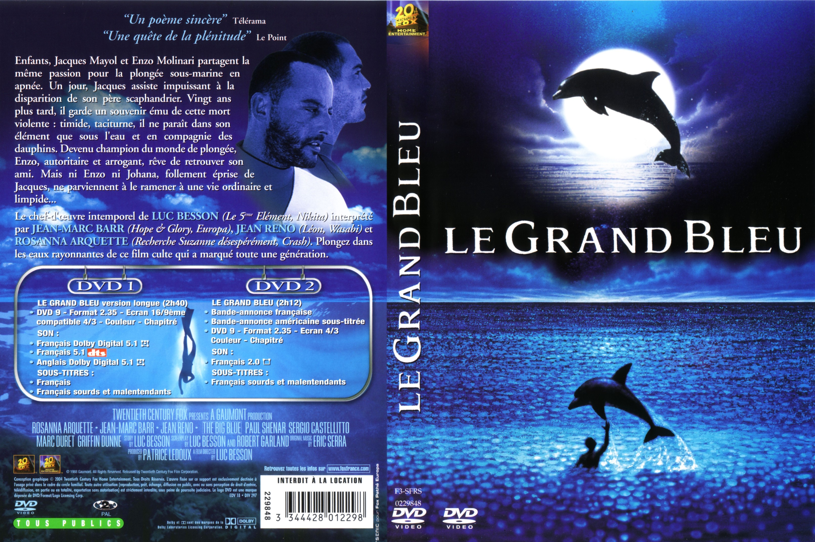 Jaquette DVD Le grand bleu