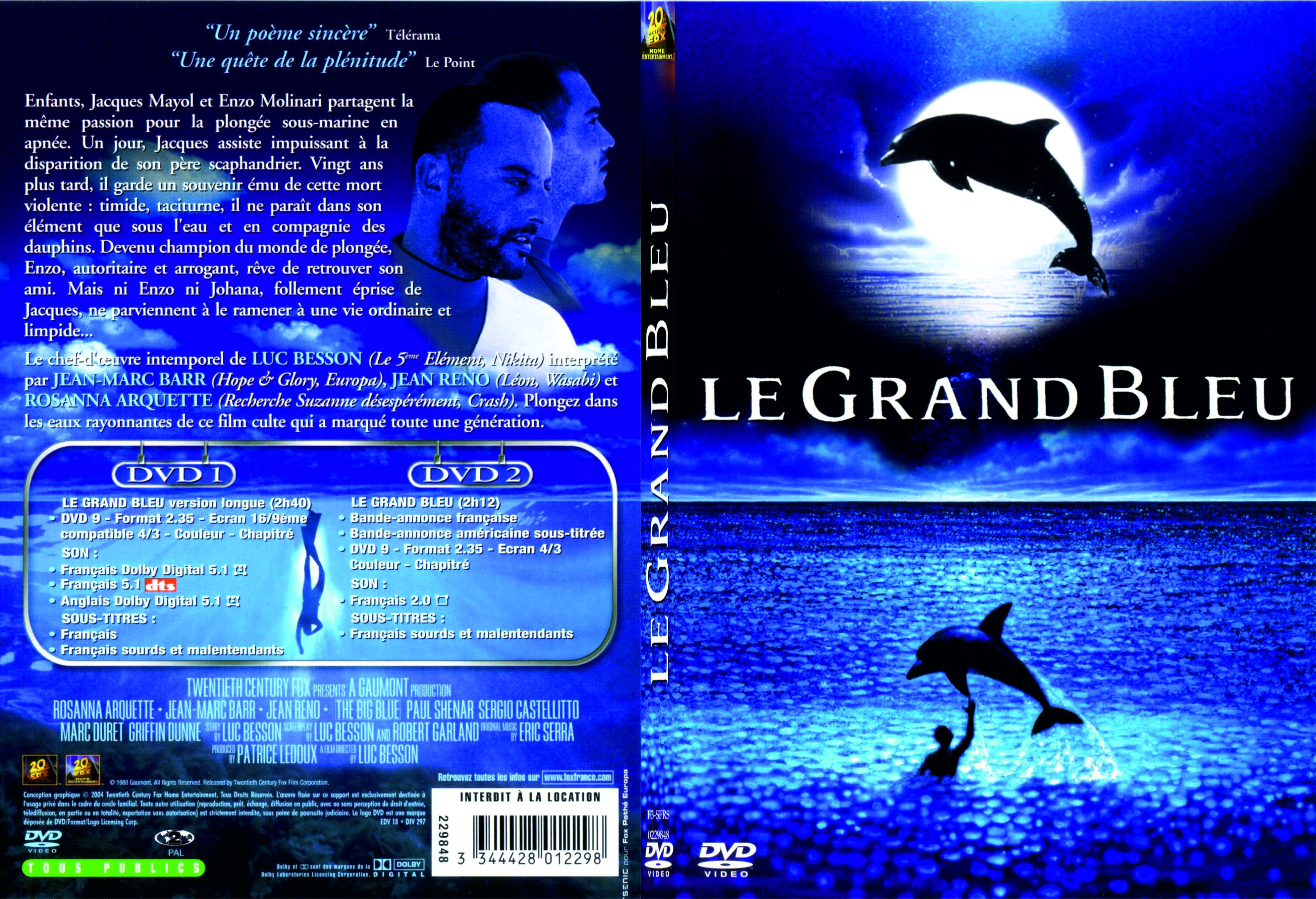 Jaquette DVD Le grand bleu - SLIM