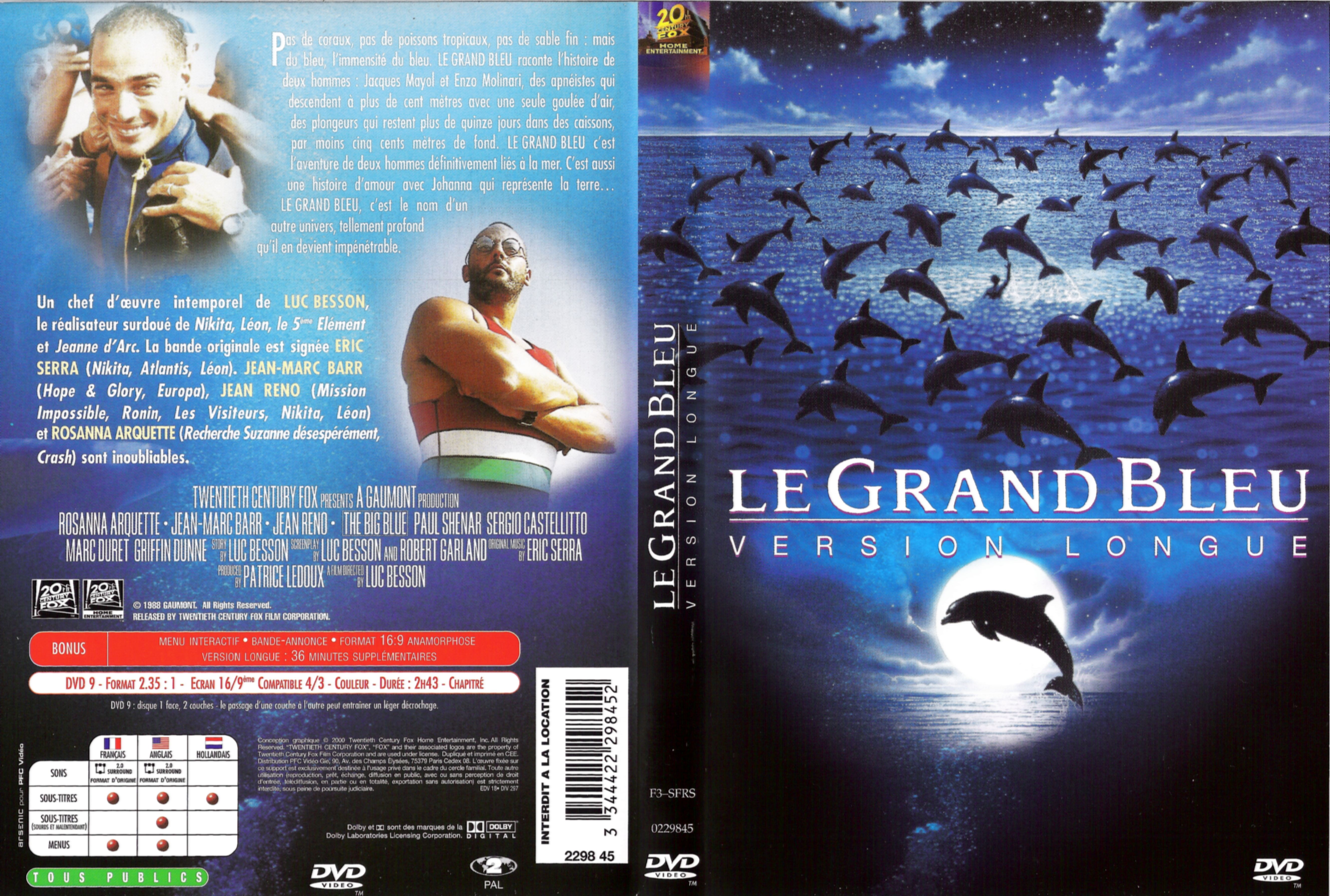 Jaquette DVD Le grand bleu v2