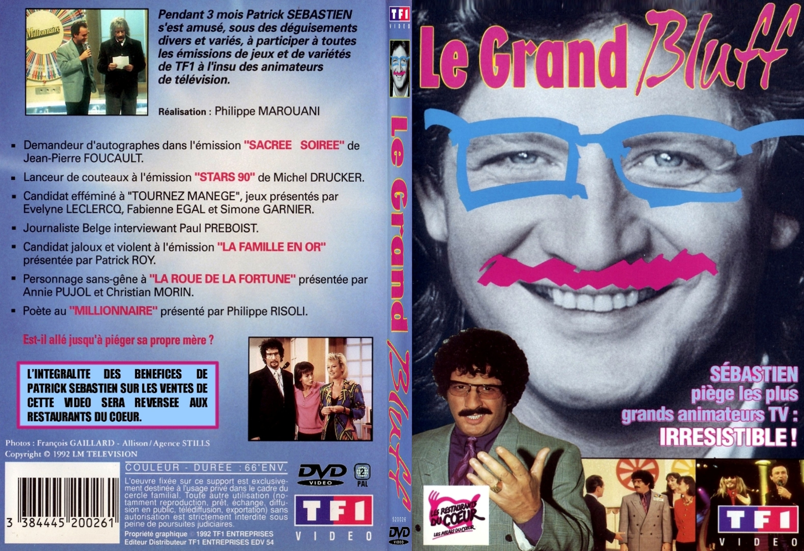 Jaquette DVD Le grand bluff (Patrick Sebastien) custom - SLIM