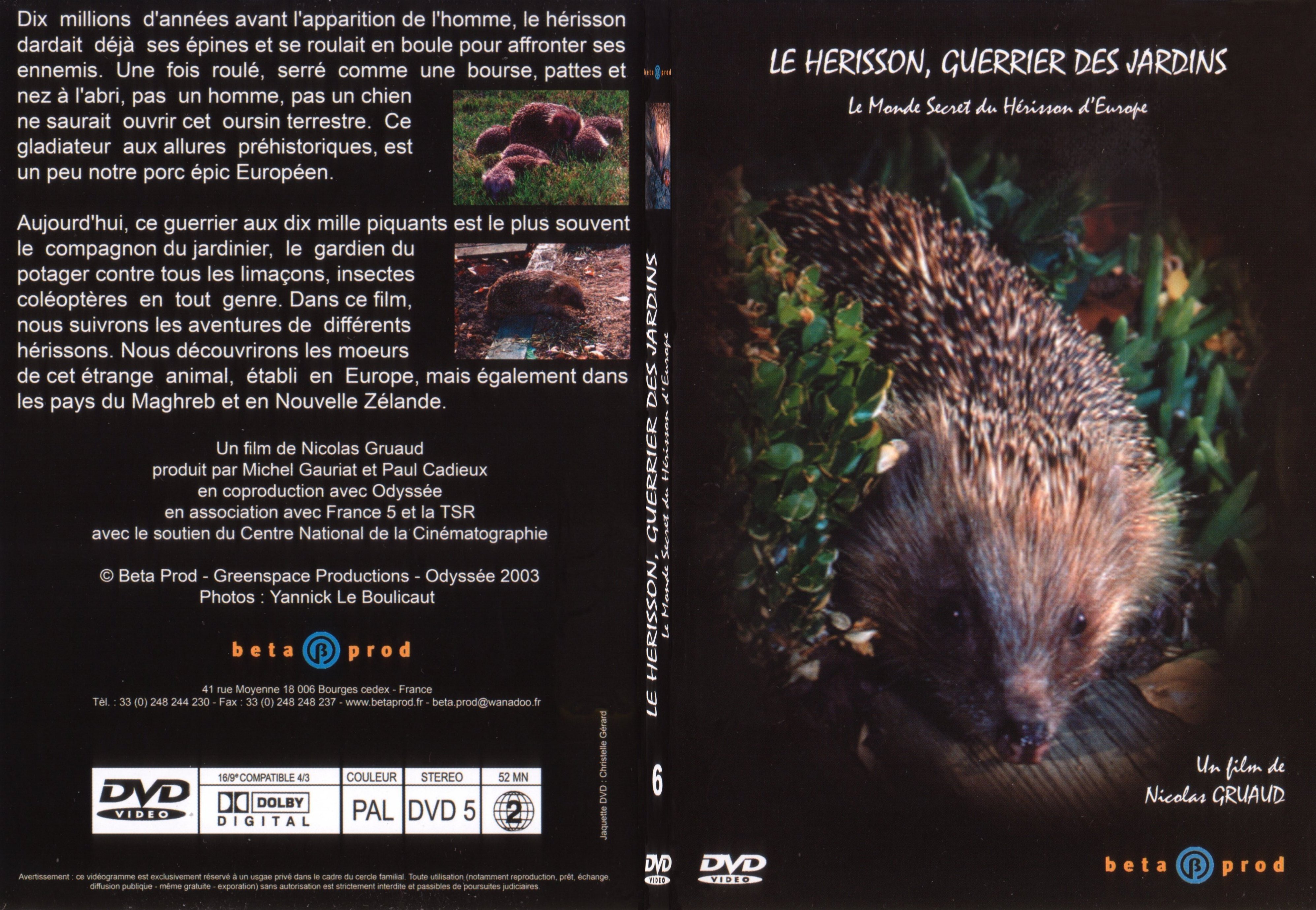 Jaquette DVD Le herisson guerrier des jardins - SLIM