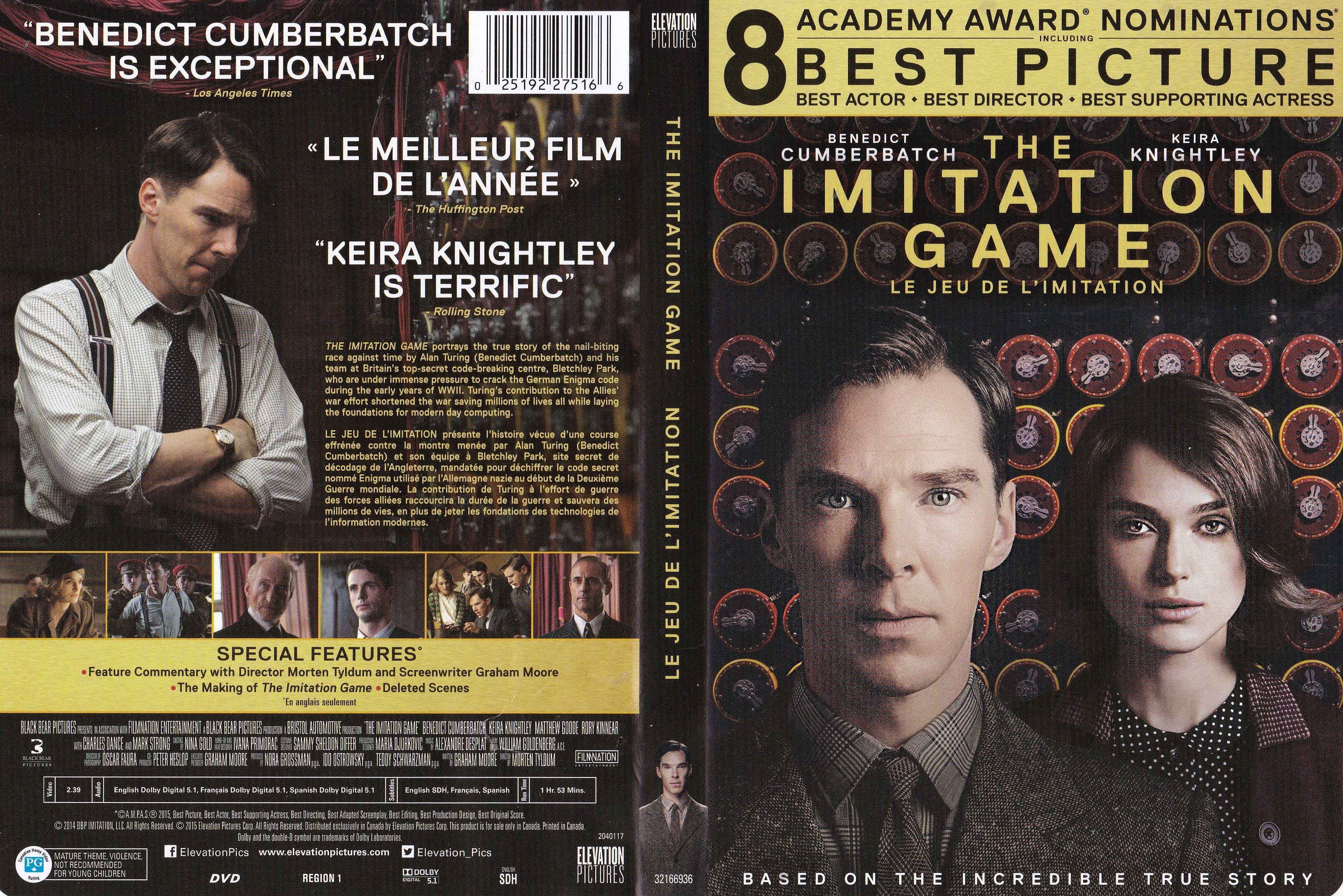 Jaquette DVD Le jeux de l-imitation - Imitation game  (canadienne)