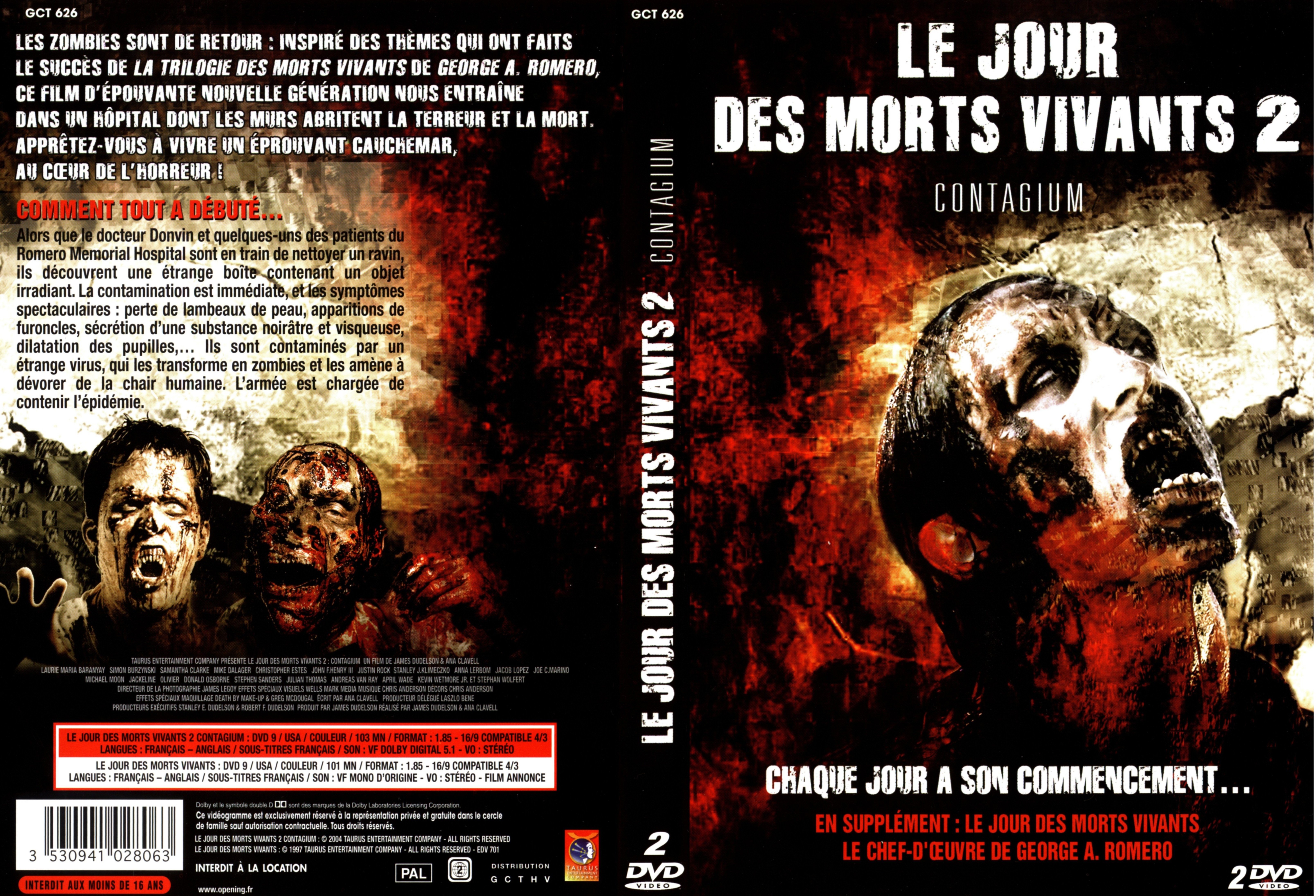 Jaquette DVD Le jour des morts vivants 2 et 1
