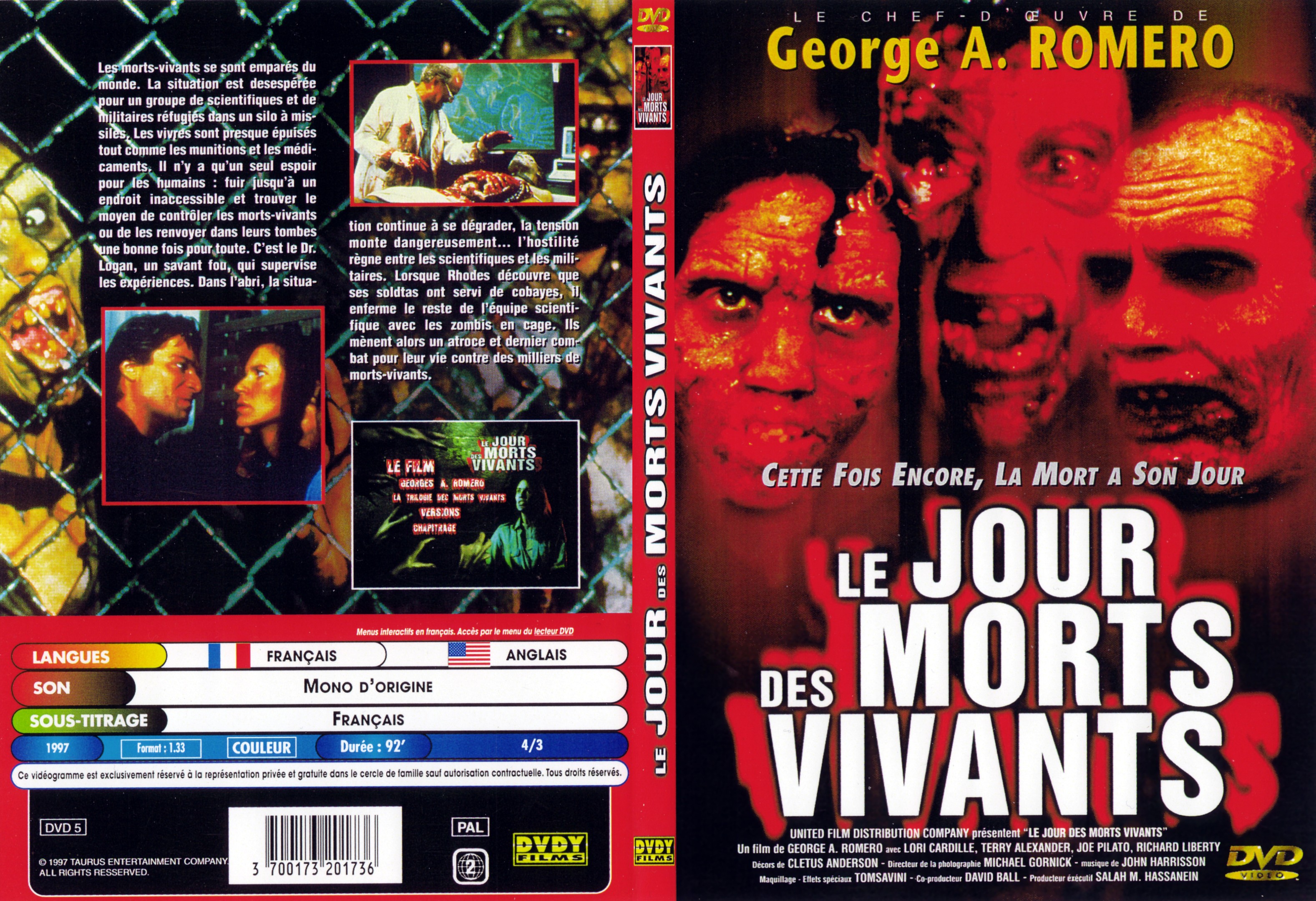 Jaquette DVD Le jour des morts-vivants - SLIM