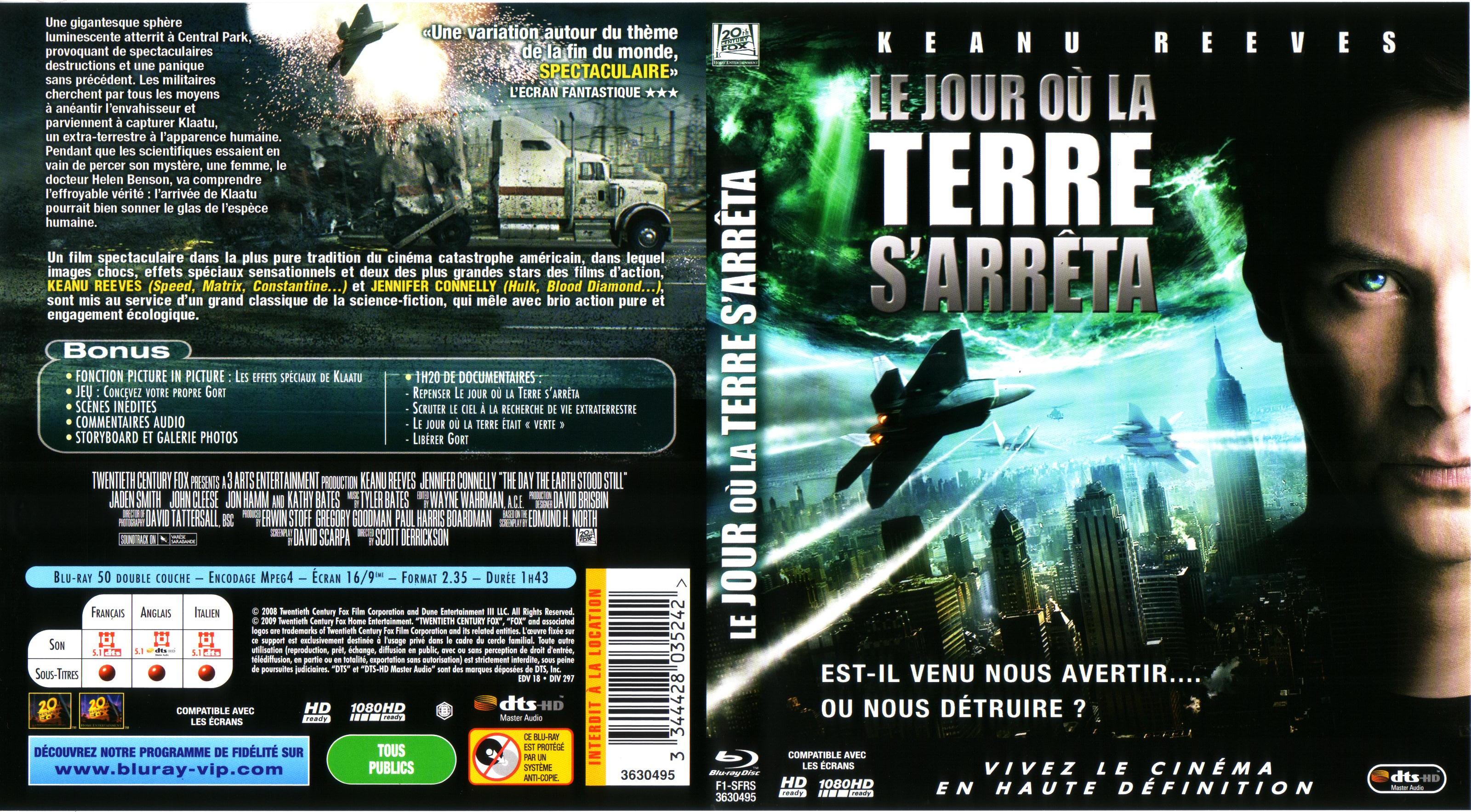 Jaquette DVD Le jour ou la terre s