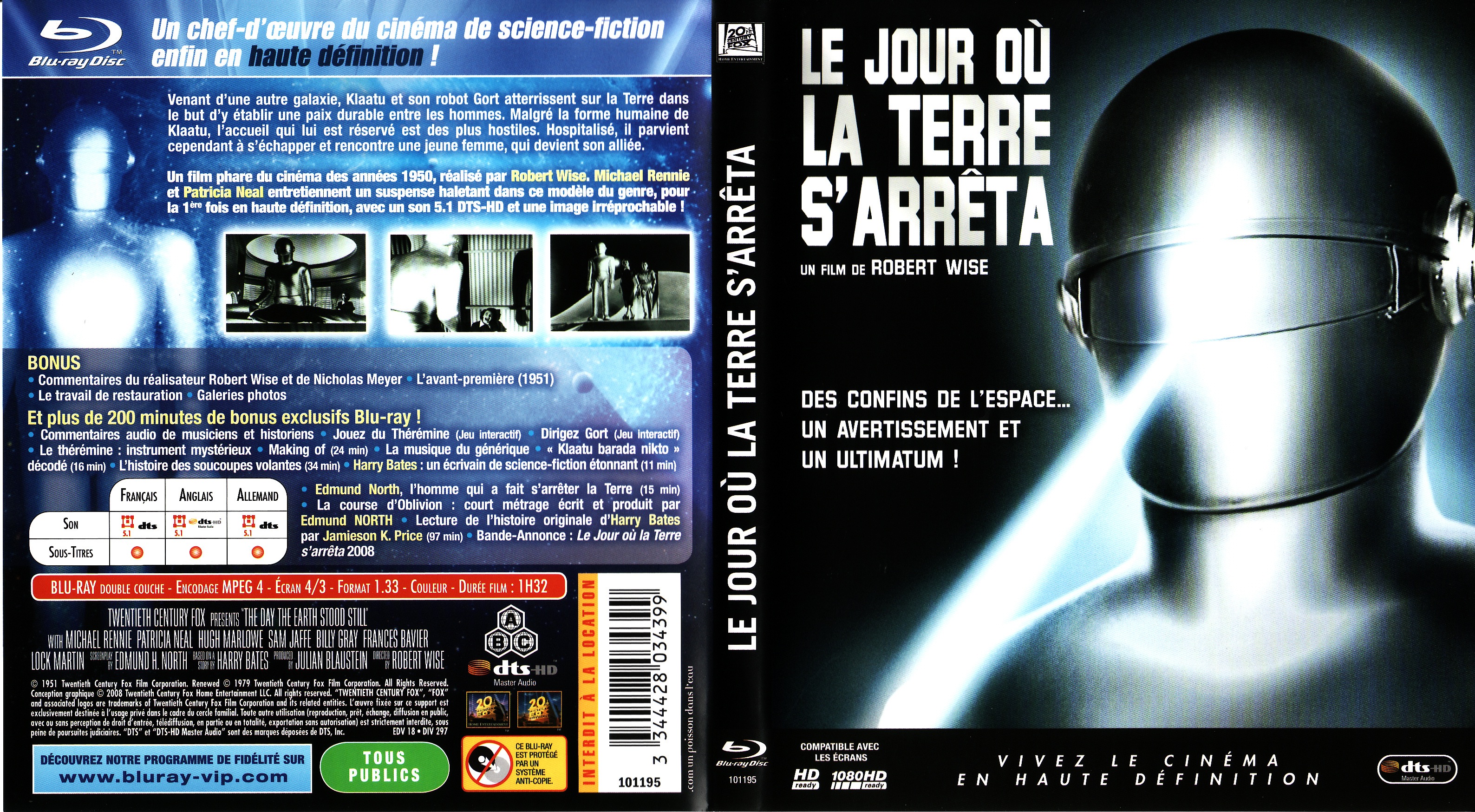 Jaquette DVD Le jour ou la terre s