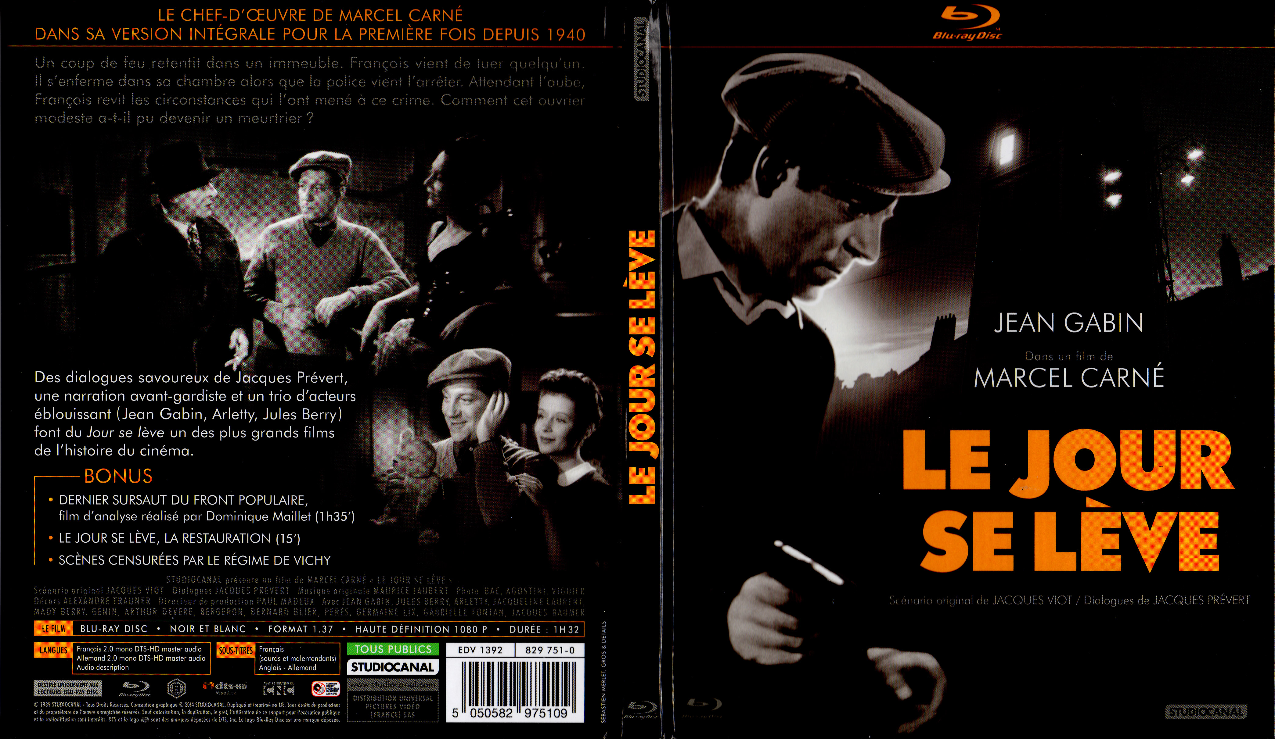 Jaquette DVD Le jour se lve (BLU-RAY)