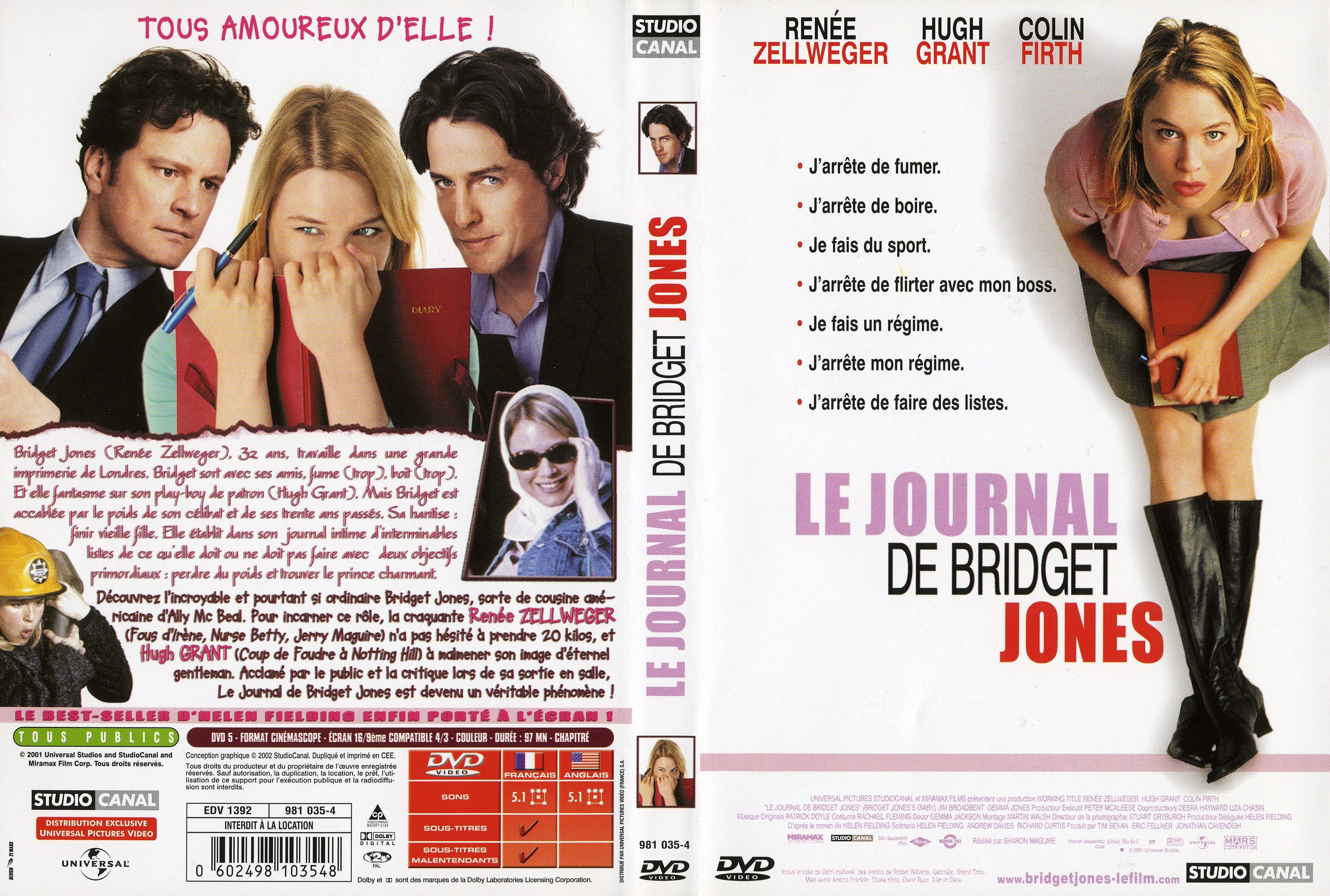 Jaquette DVD Le journal de Bridget Jones