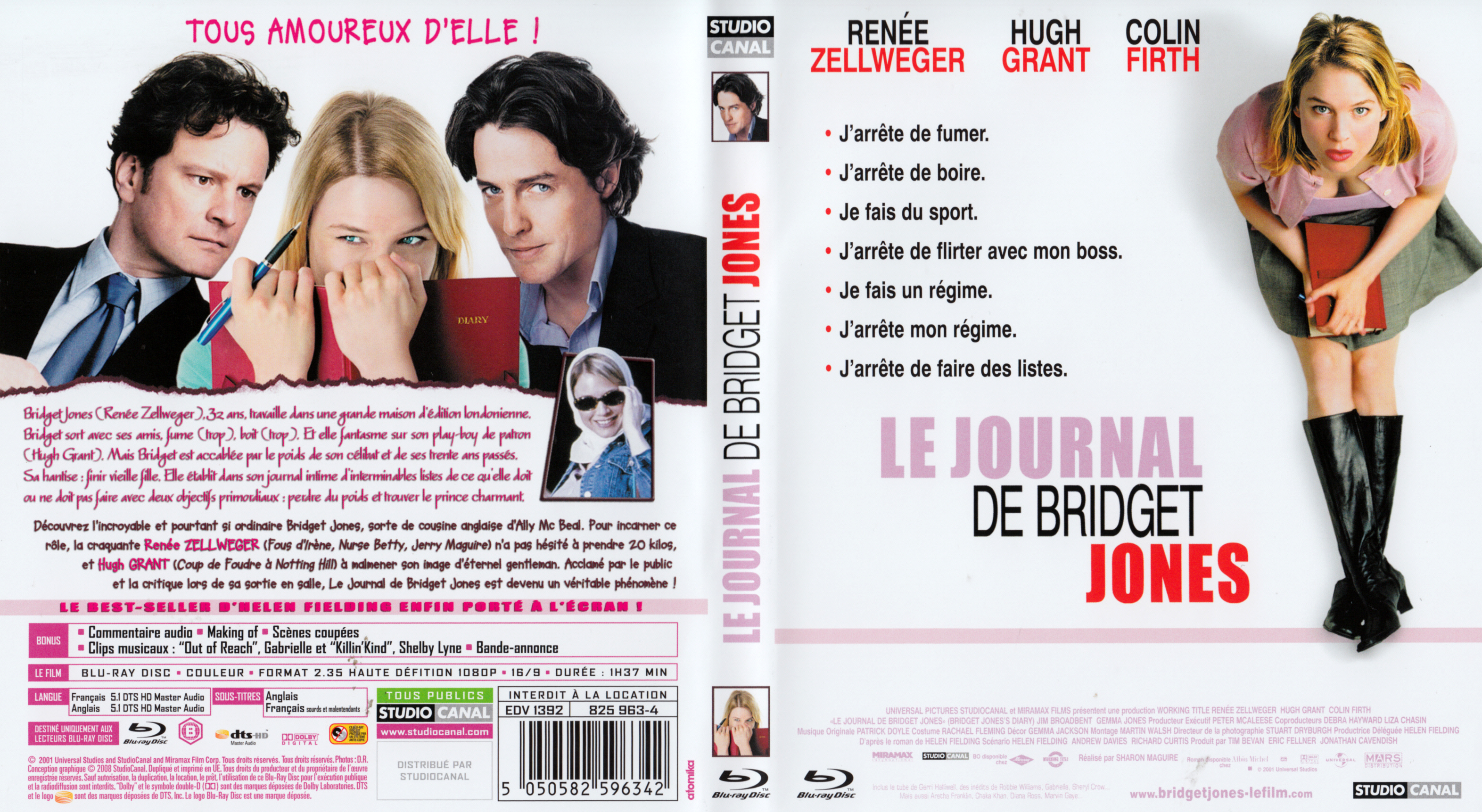 Jaquette DVD Le journal de Bridget Jones (BLU-RAY)
