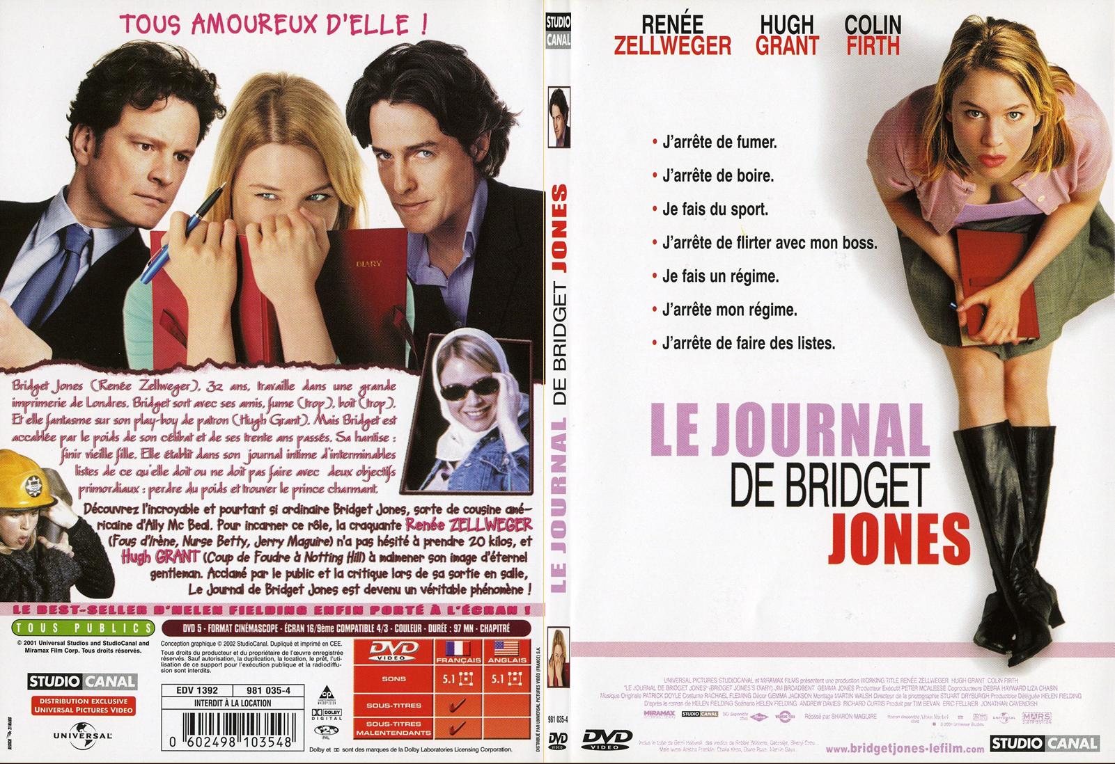 Jaquette DVD Le journal de Bridget Jones - SLIM