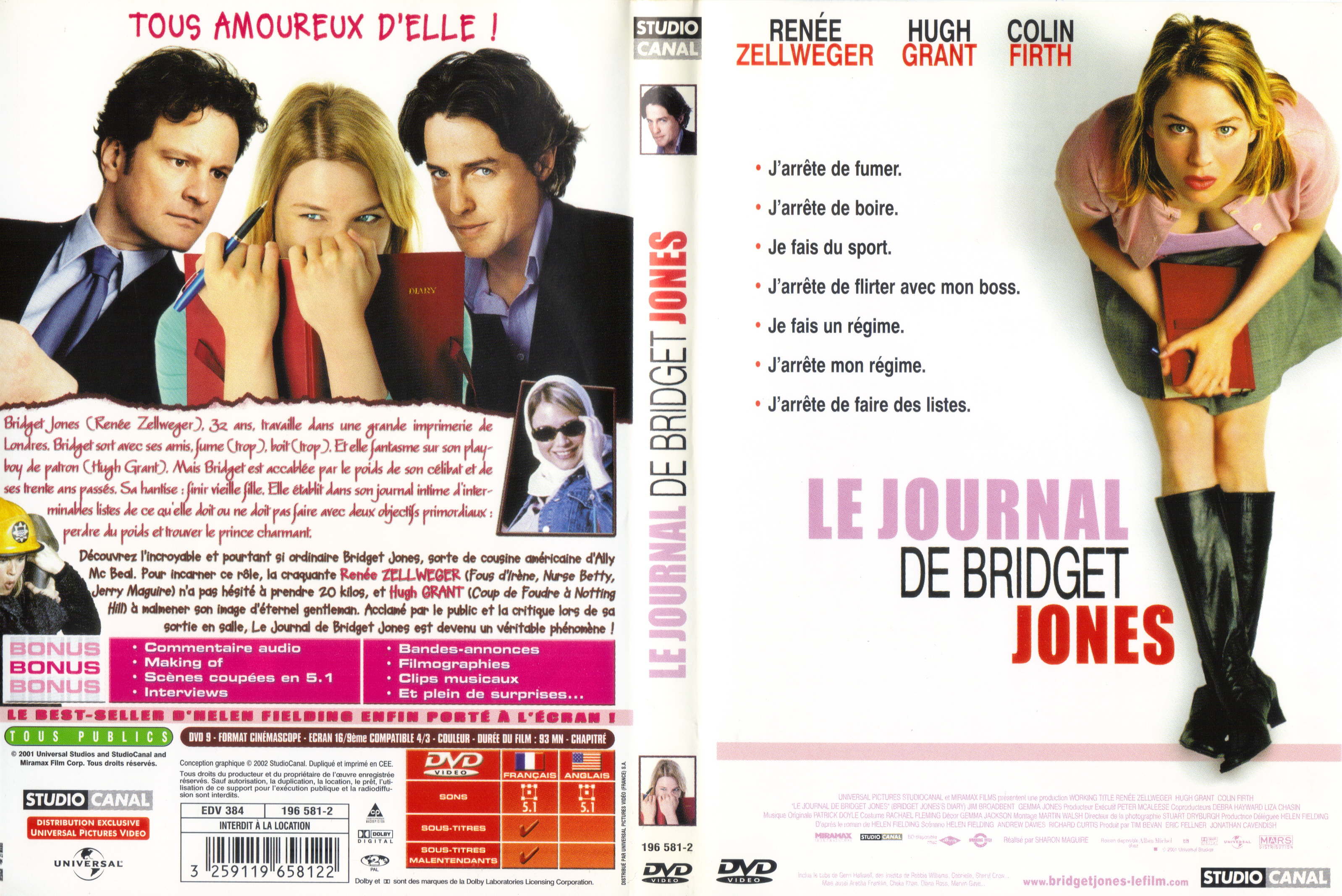 Jaquette DVD Le journal de Bridget Jones v4