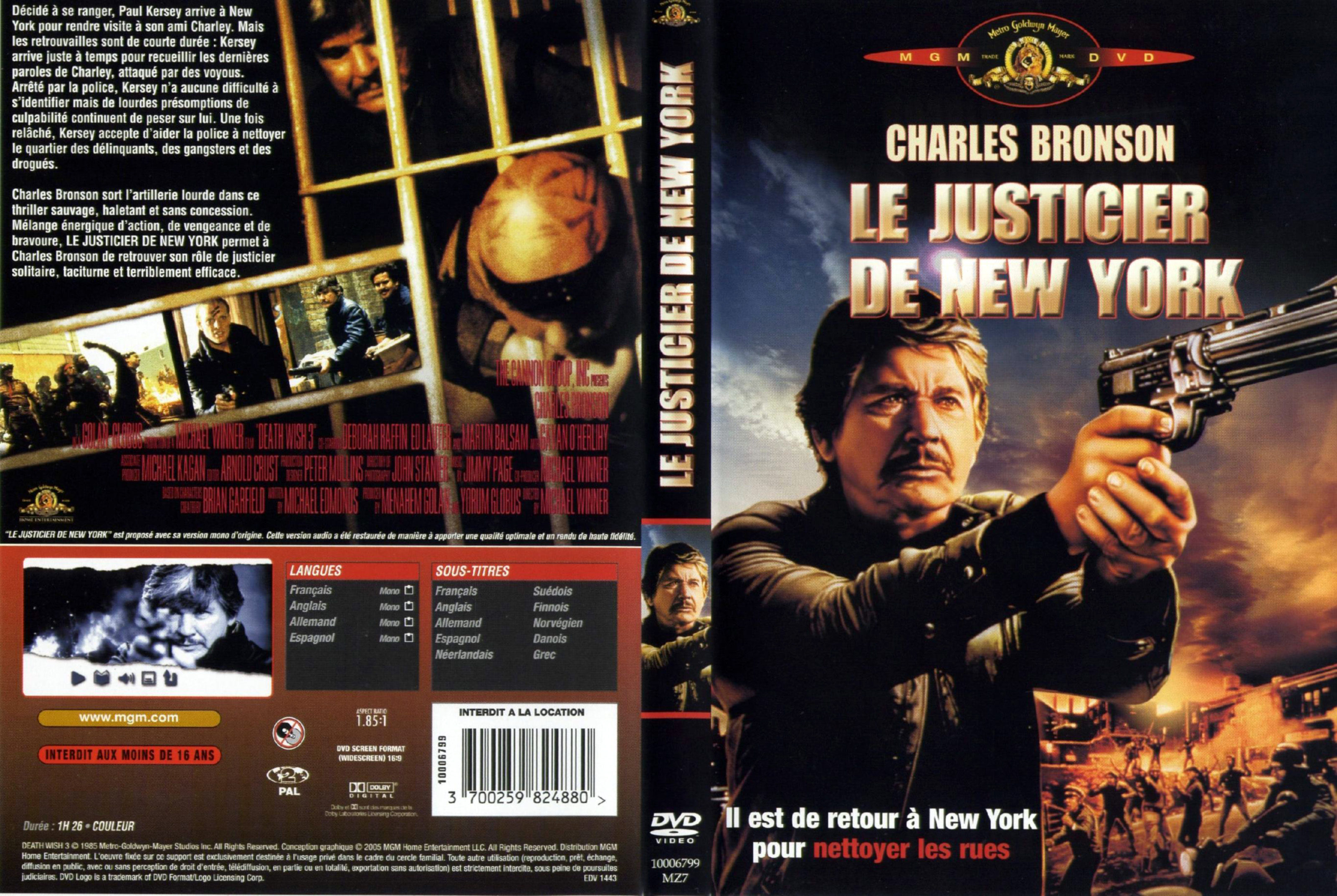 Jaquette DVD Le justicier de New York v2