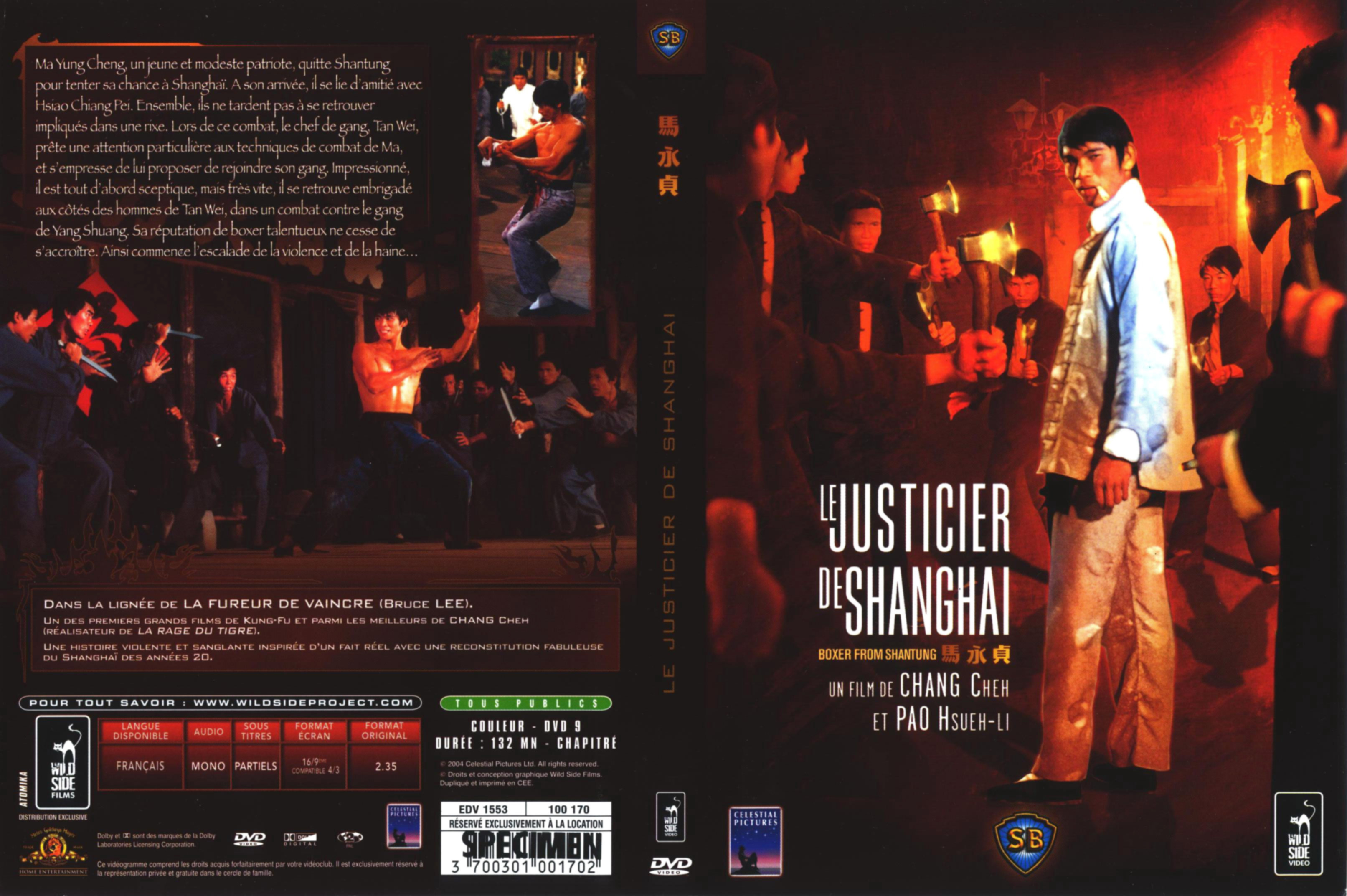 Jaquette DVD Le justicier de Shangai v2