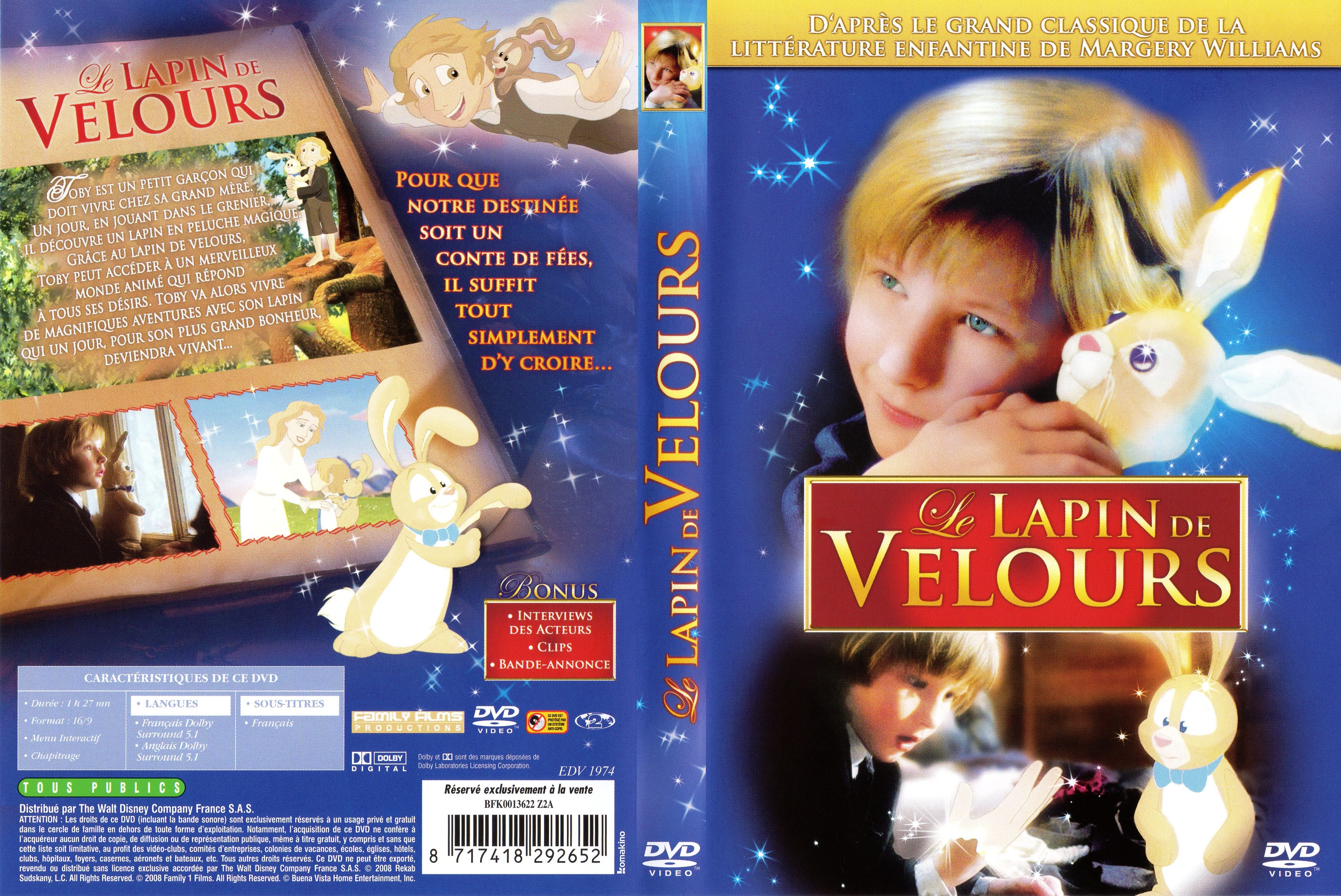 Jaquette DVD Le lapin de velours