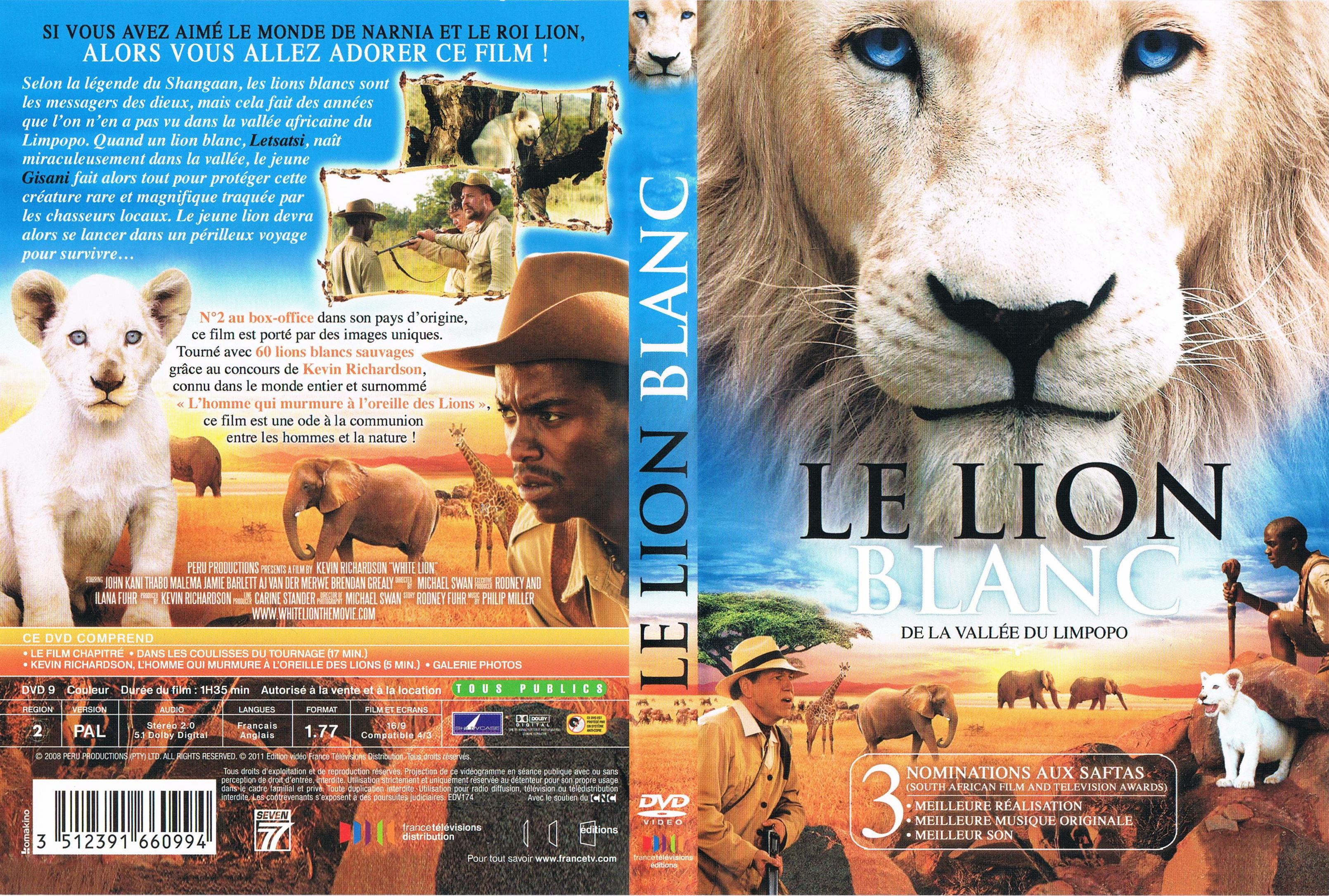 Jaquette DVD Le lion blanc de la vallee du Limpopo