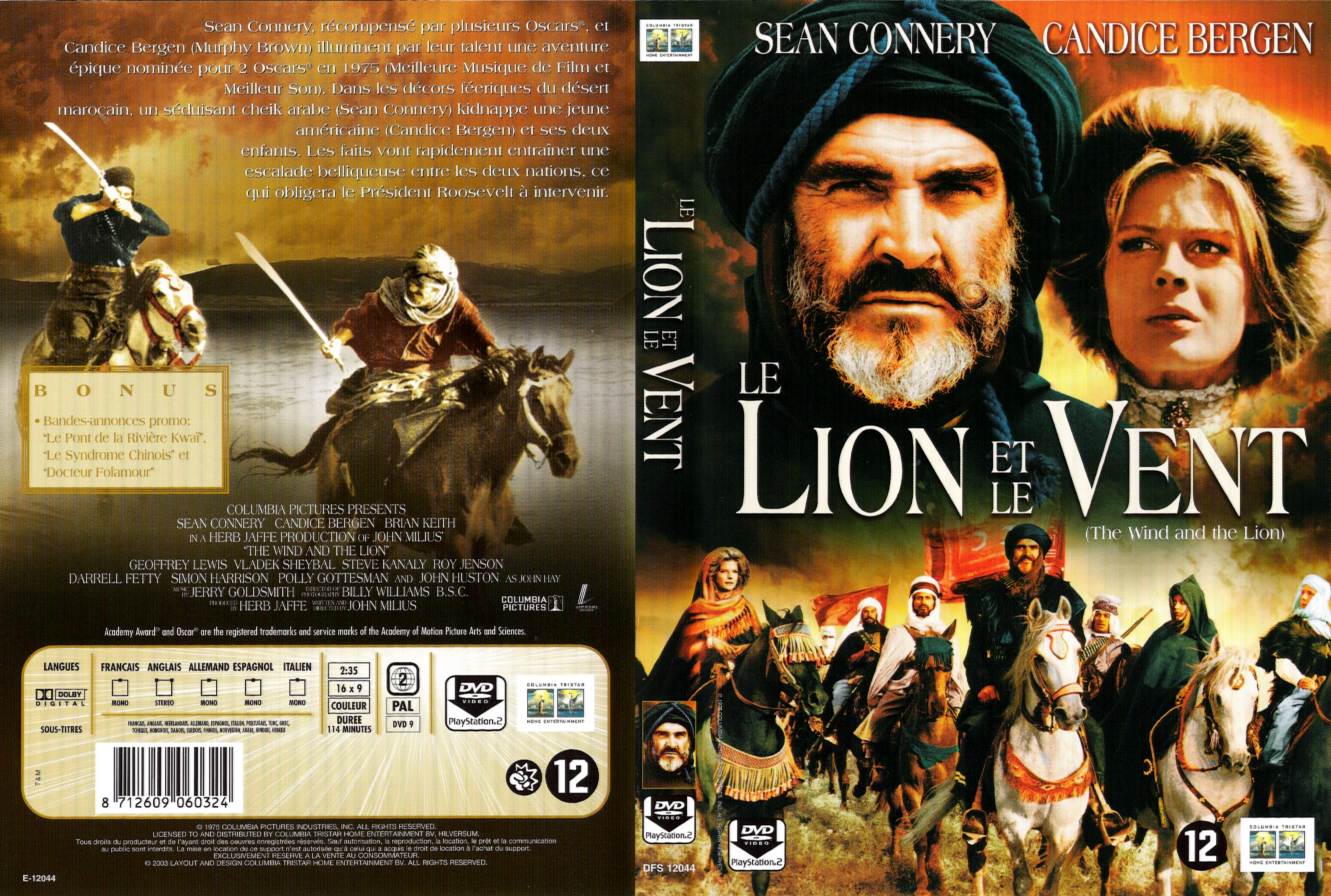Jaquette DVD Le lion et le vent