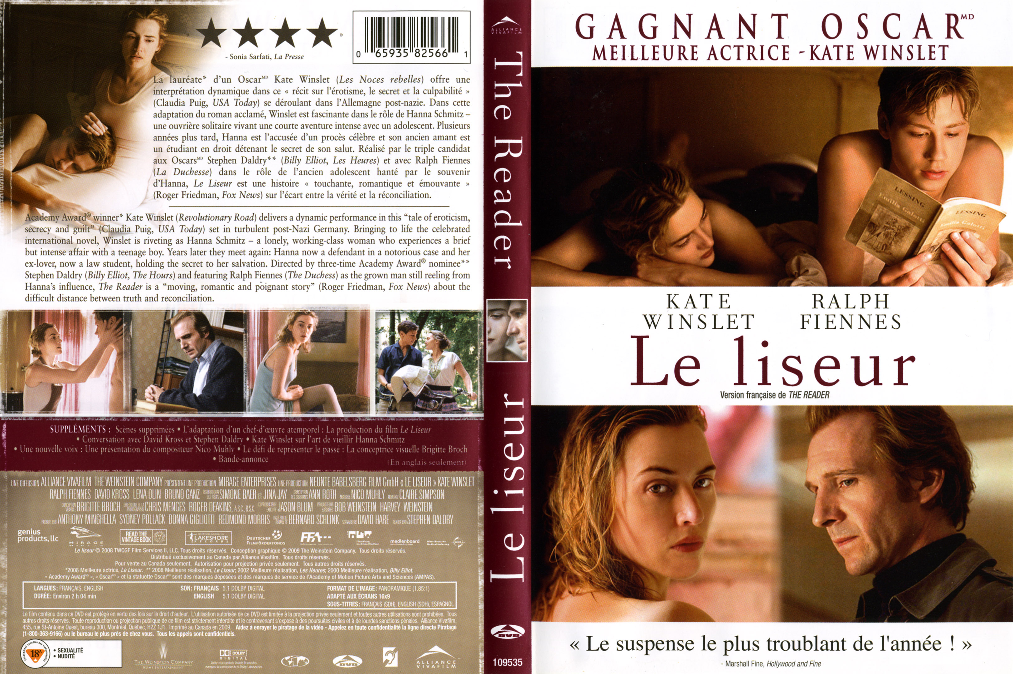 Jaquette DVD Le liseur