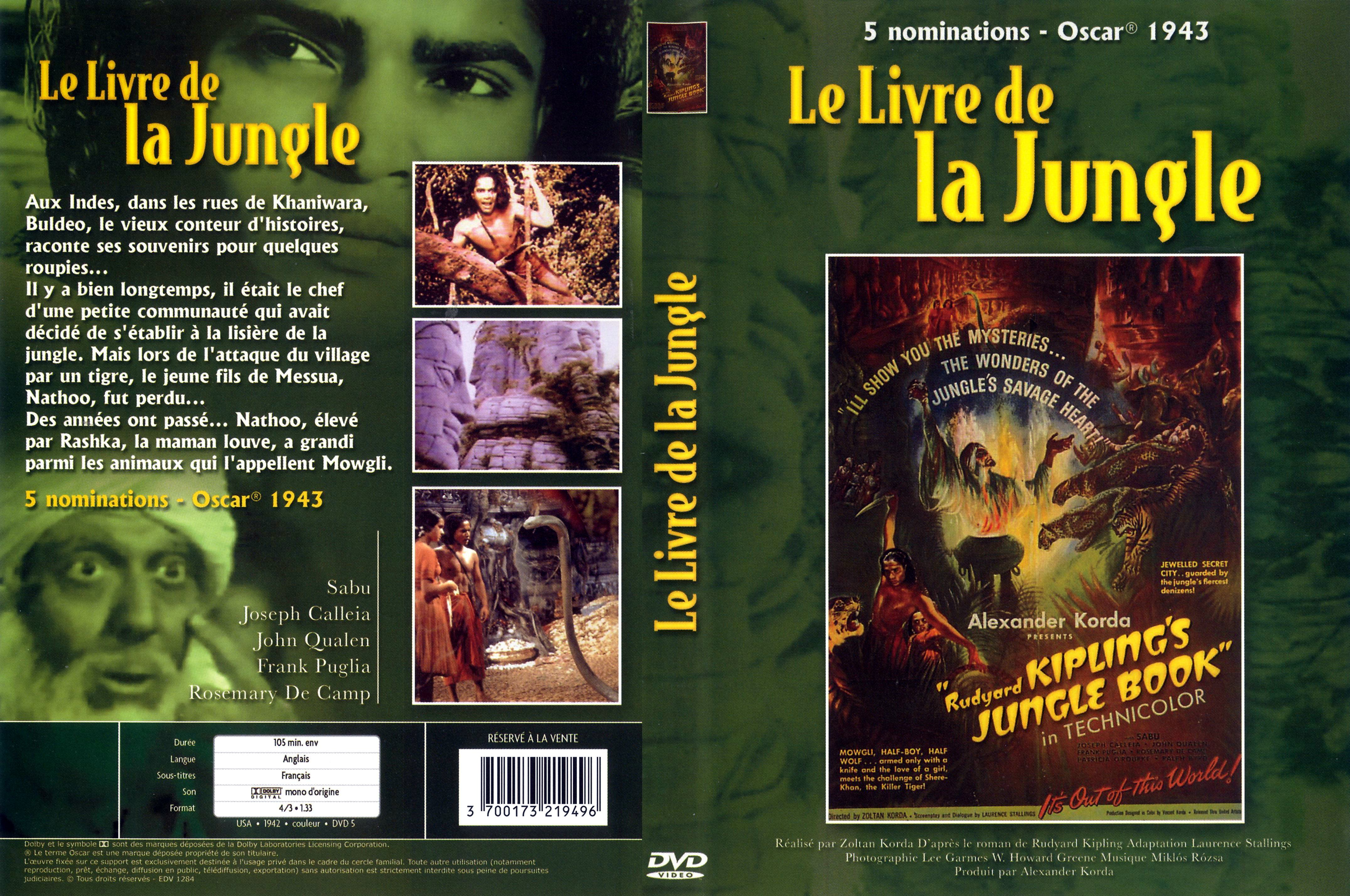 Jaquette DVD Le livre de la jungle (1943)
