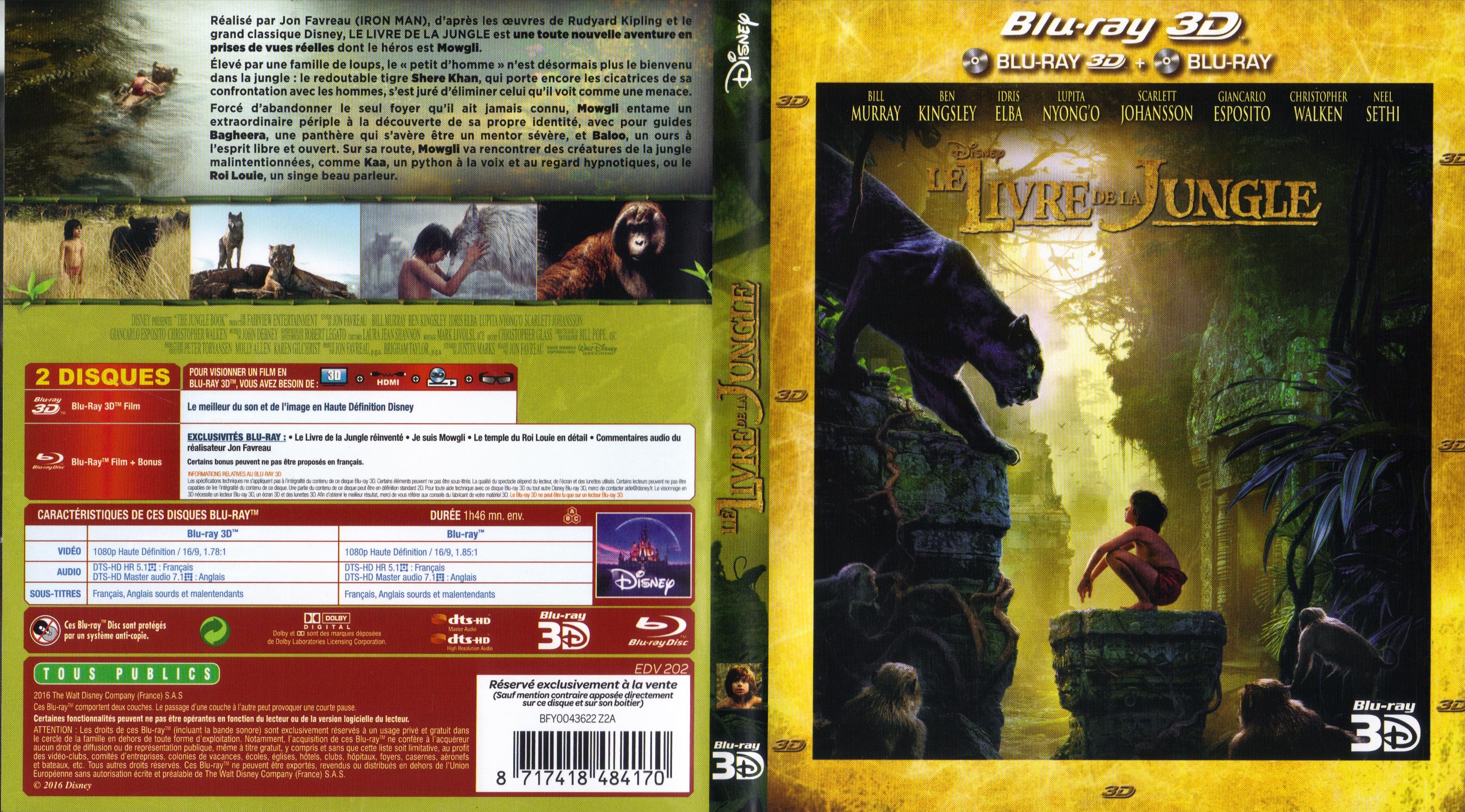 Jaquette DVD Le livre de la jungle (2016) (BLU-RAY)