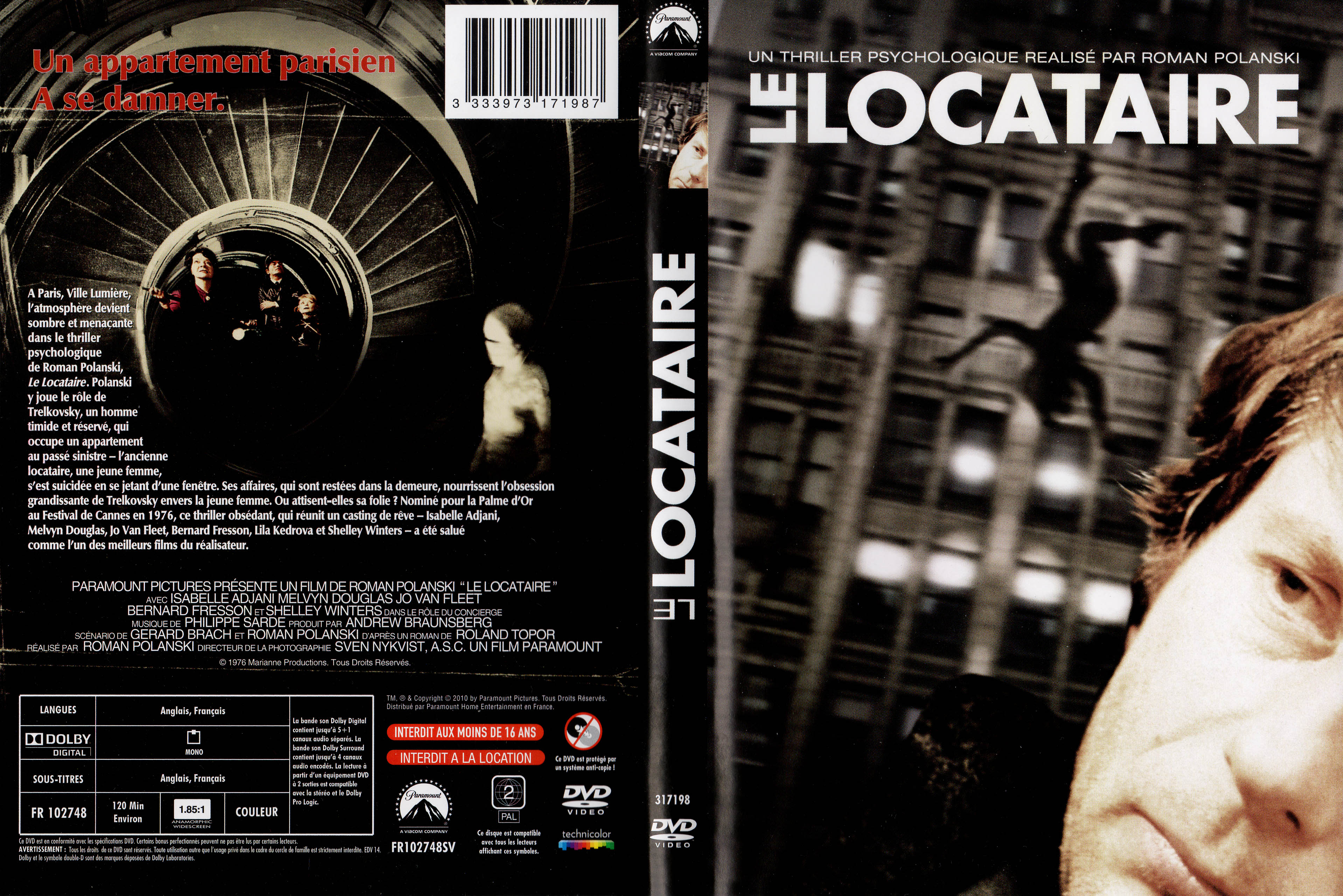 Jaquette DVD Le locataire