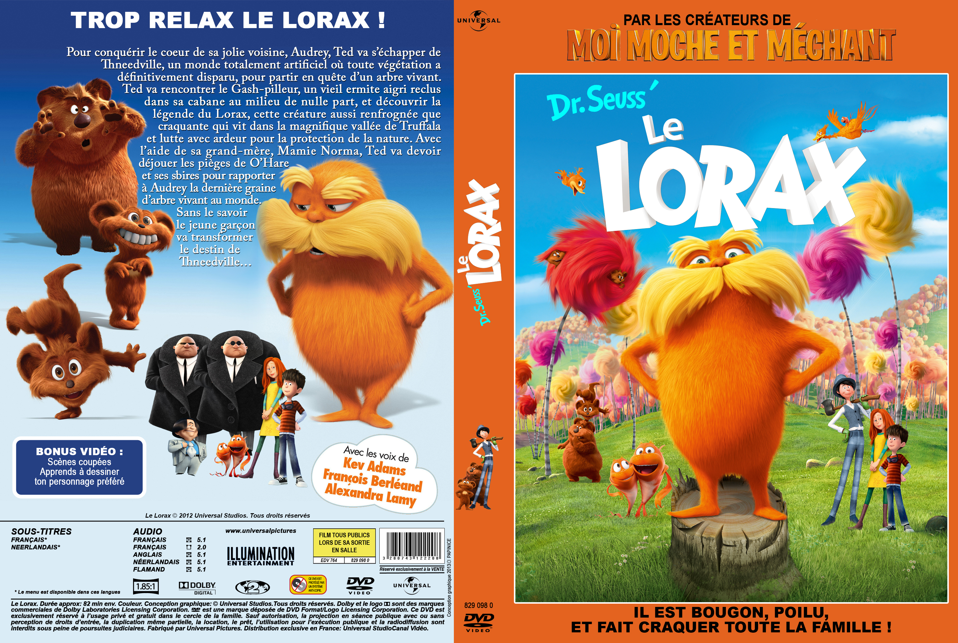 Jaquette DVD Le lorax custom