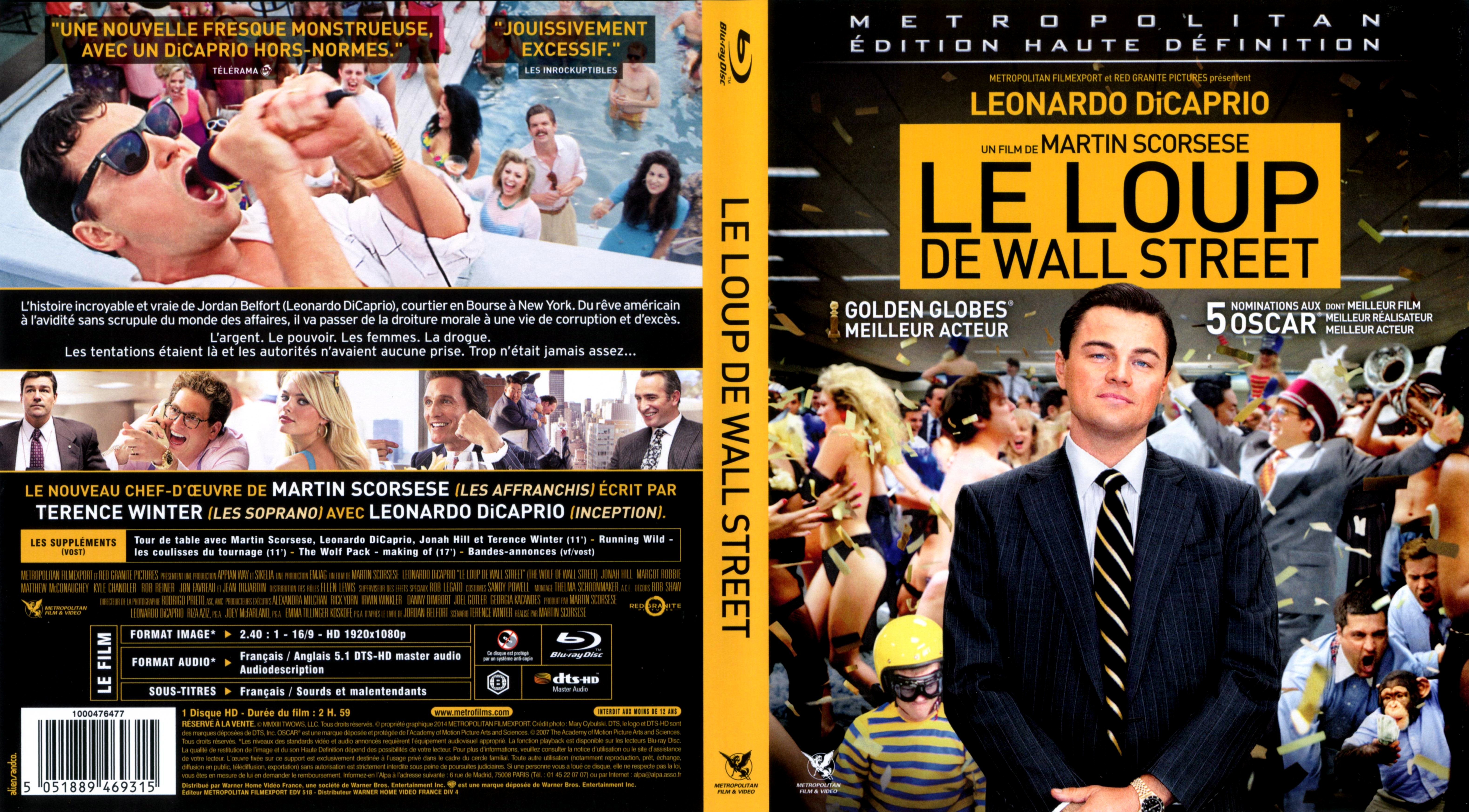 Jaquette DVD Le loup de Wall Sreet (BLU-RAY) v2