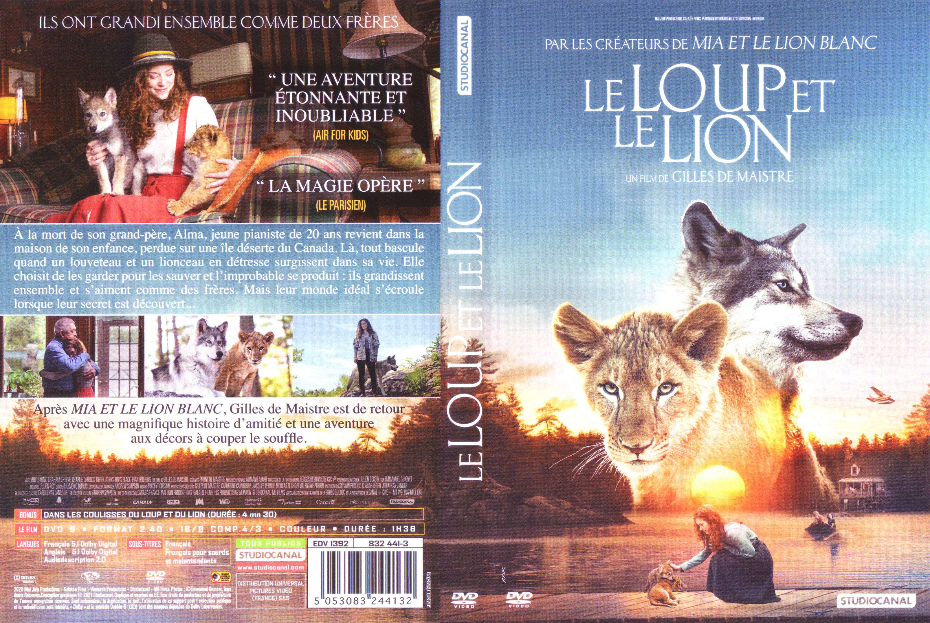 Jaquette DVD Le loup et le lion