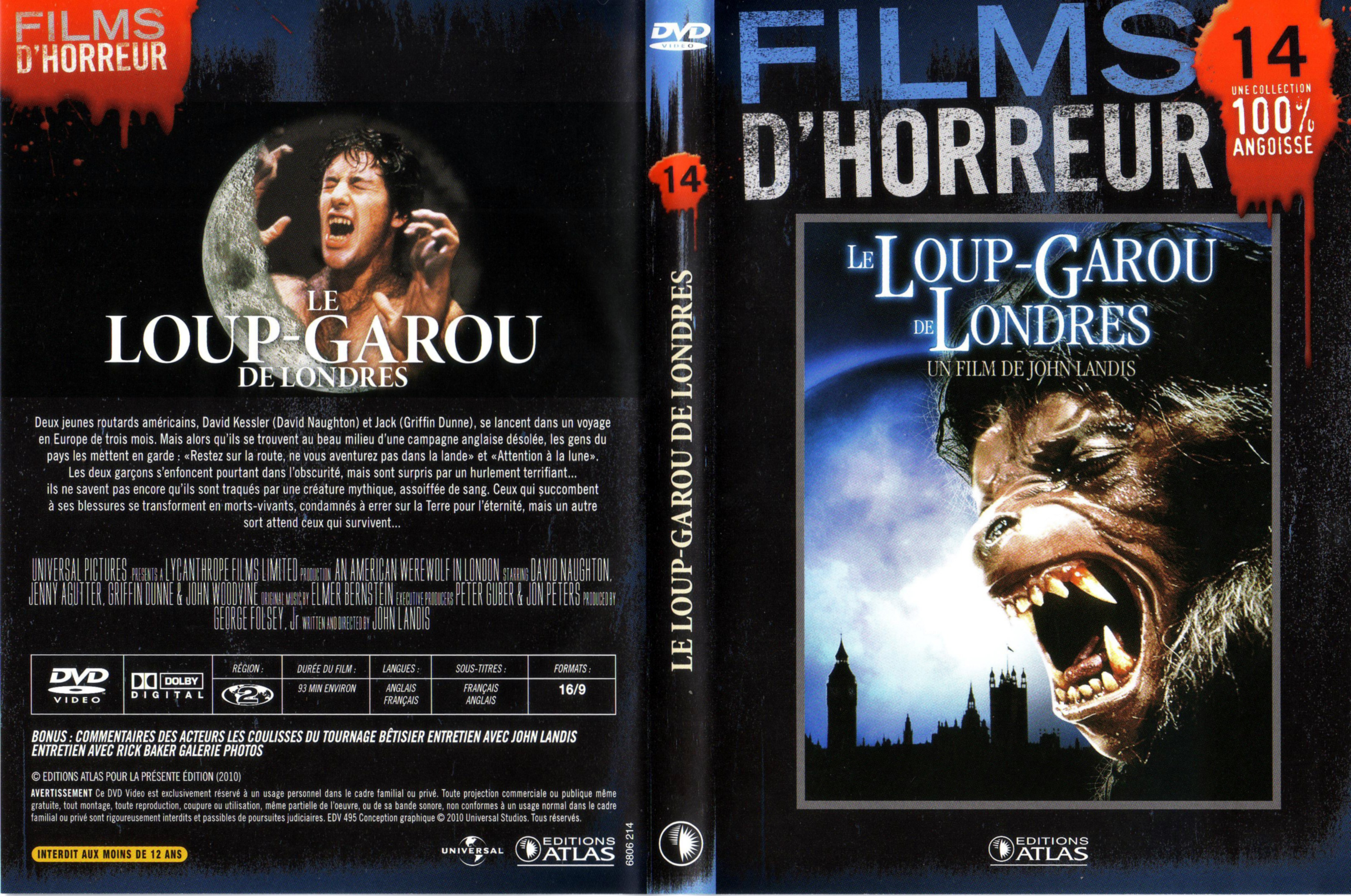 Jaquette DVD Le loup garou de Londres v2