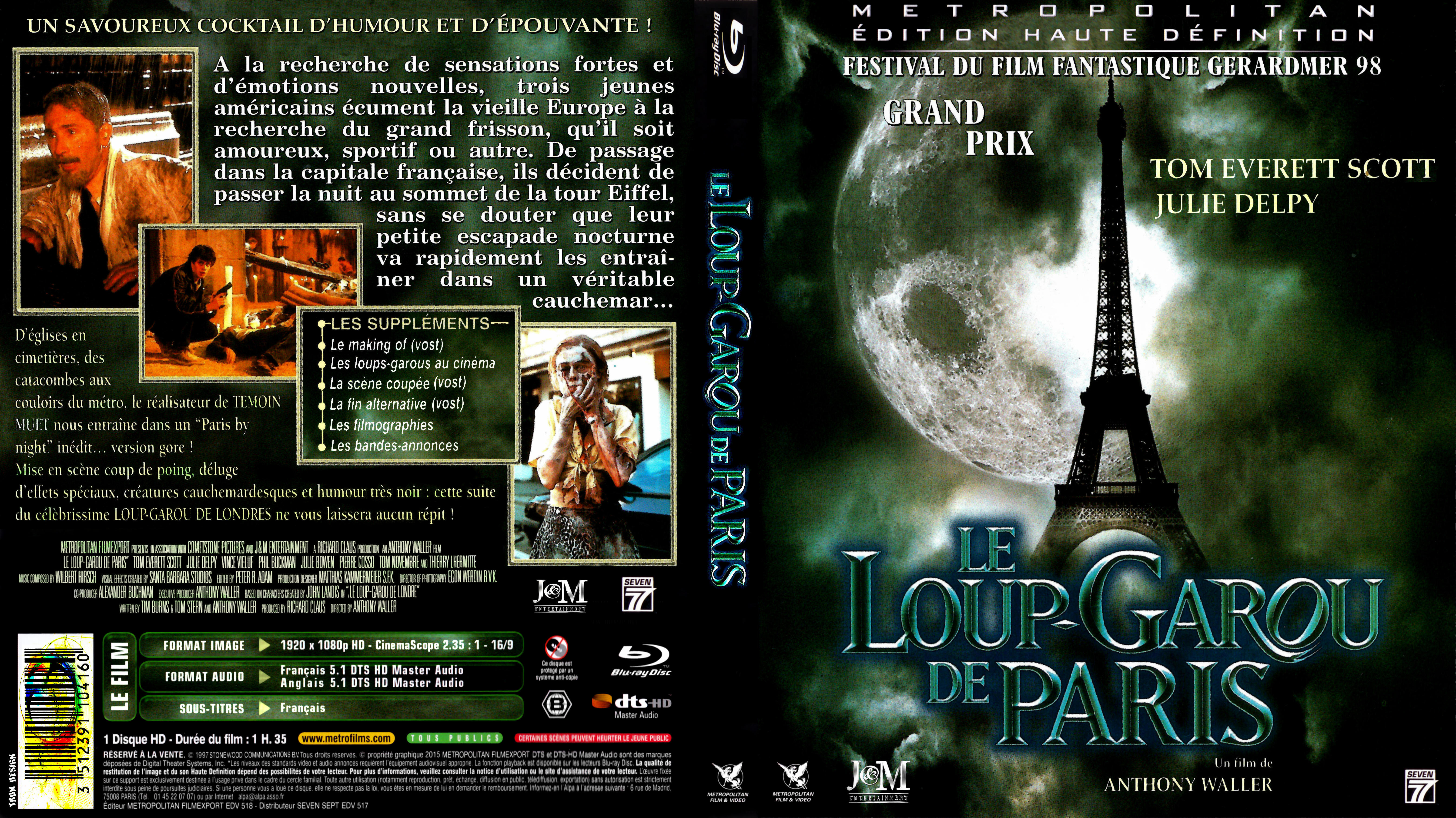 Jaquette DVD Le loup-garou de Paris custom (BLU-RAY)