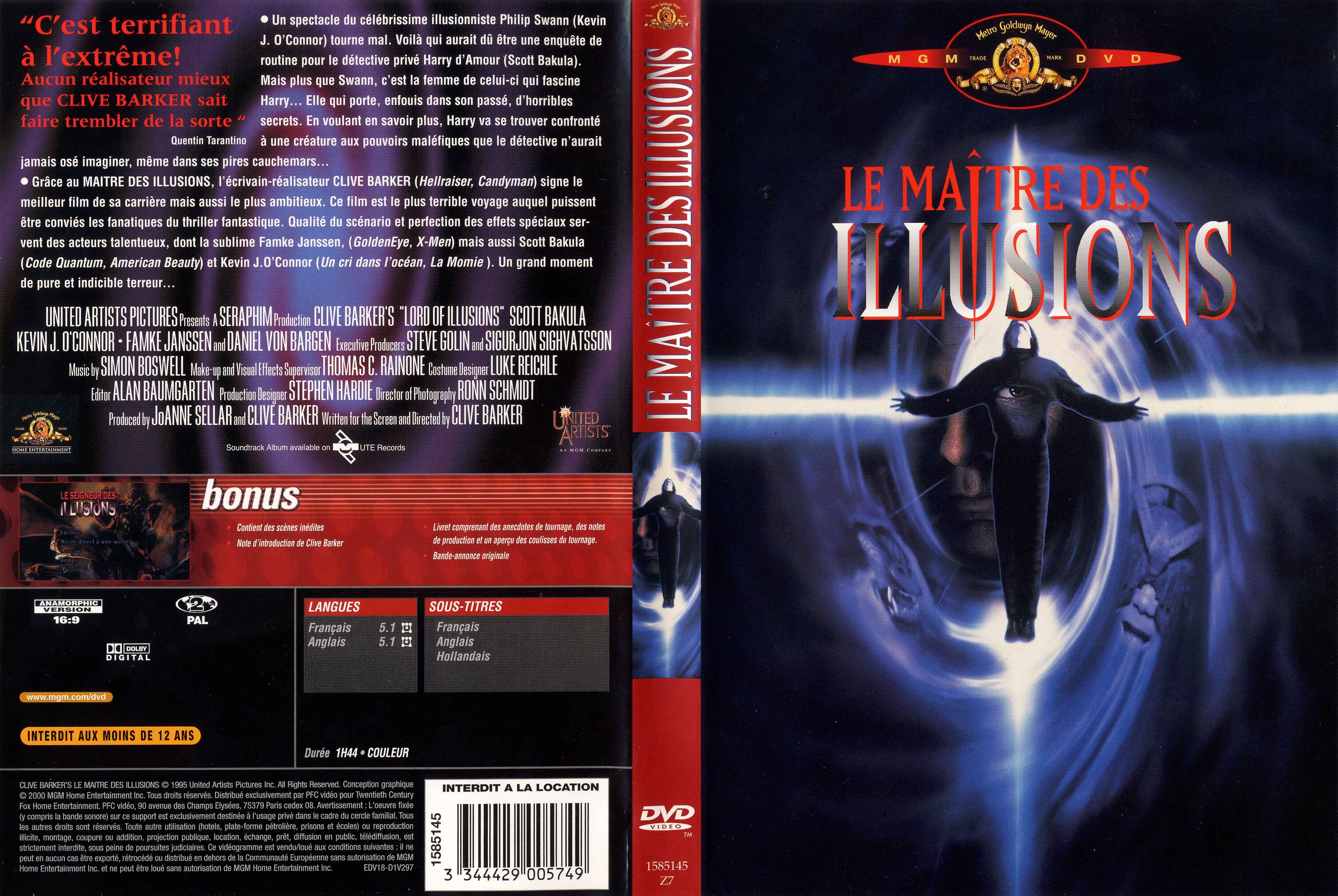 Jaquette DVD Le maitre des illusions